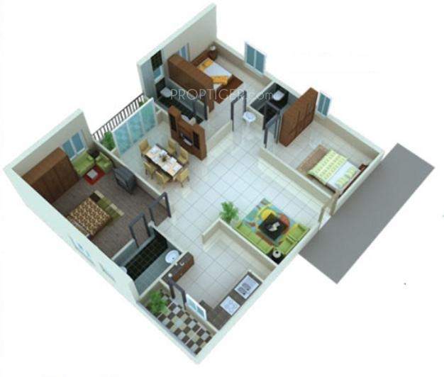 3DFloorPlan of Shanta Supreme Residency