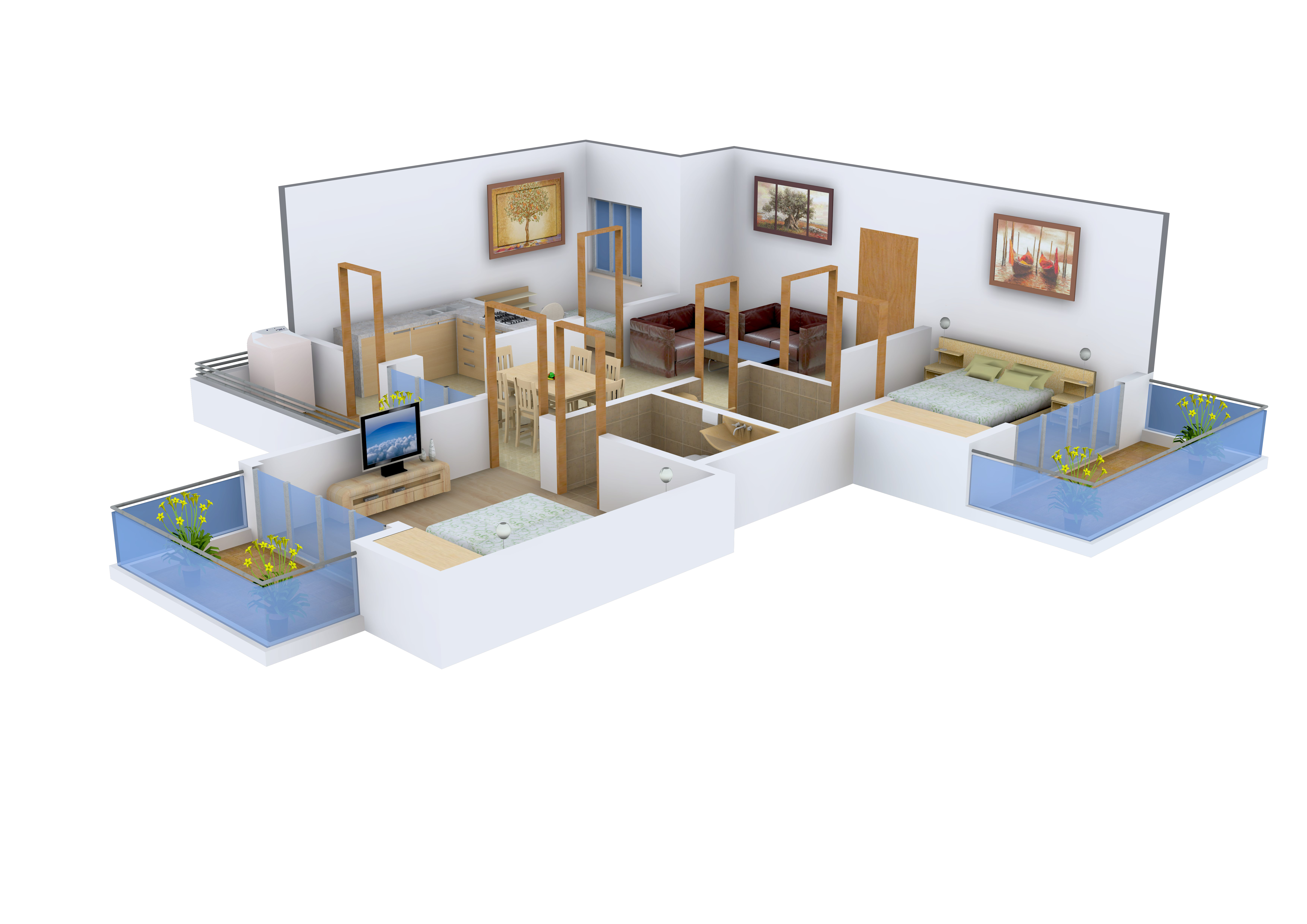 3DFloorPlan of Ekdant Dronagiri Vasundhara