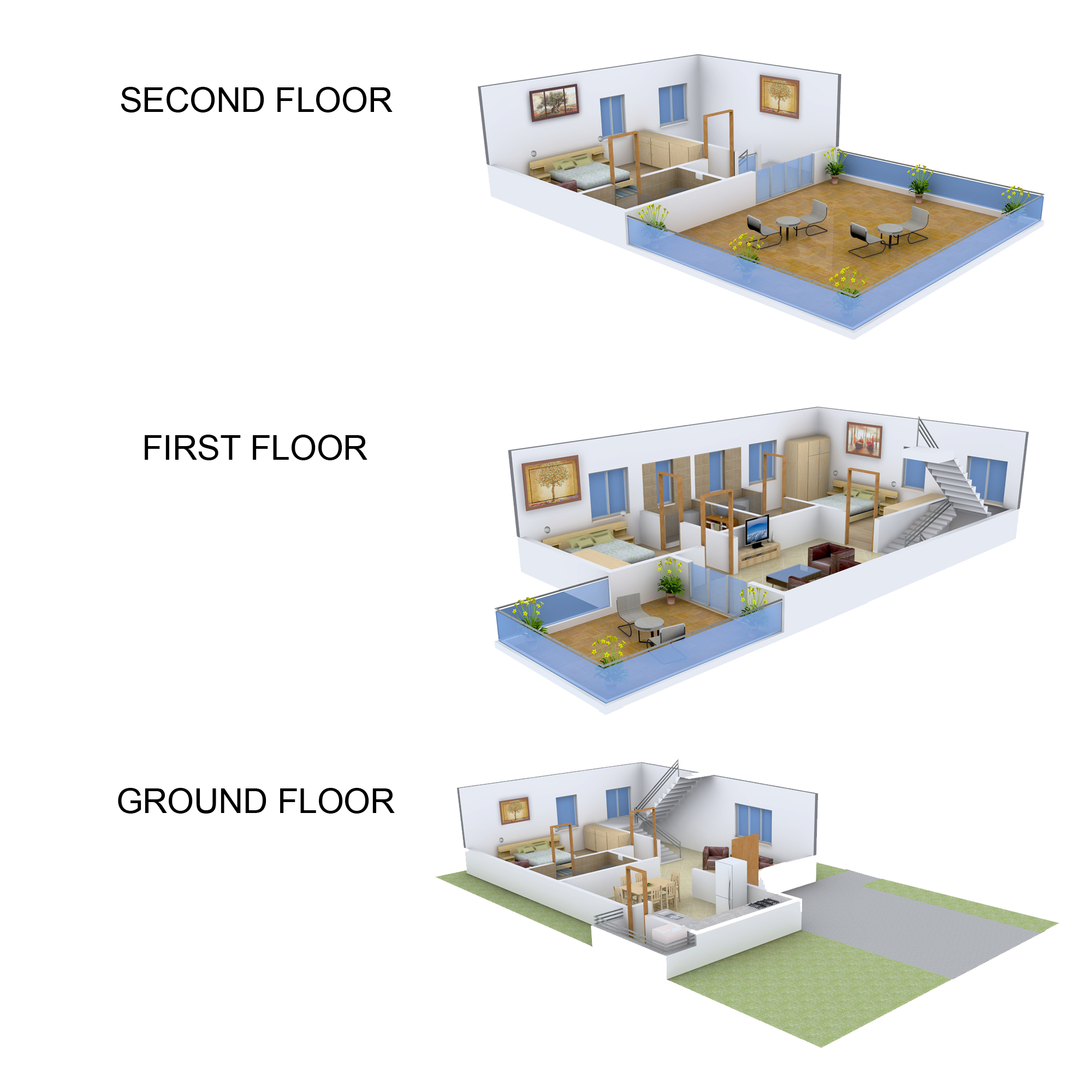 3DFloorPlan of Sai Sannidhi Estates Surakshaa Fairview Ville