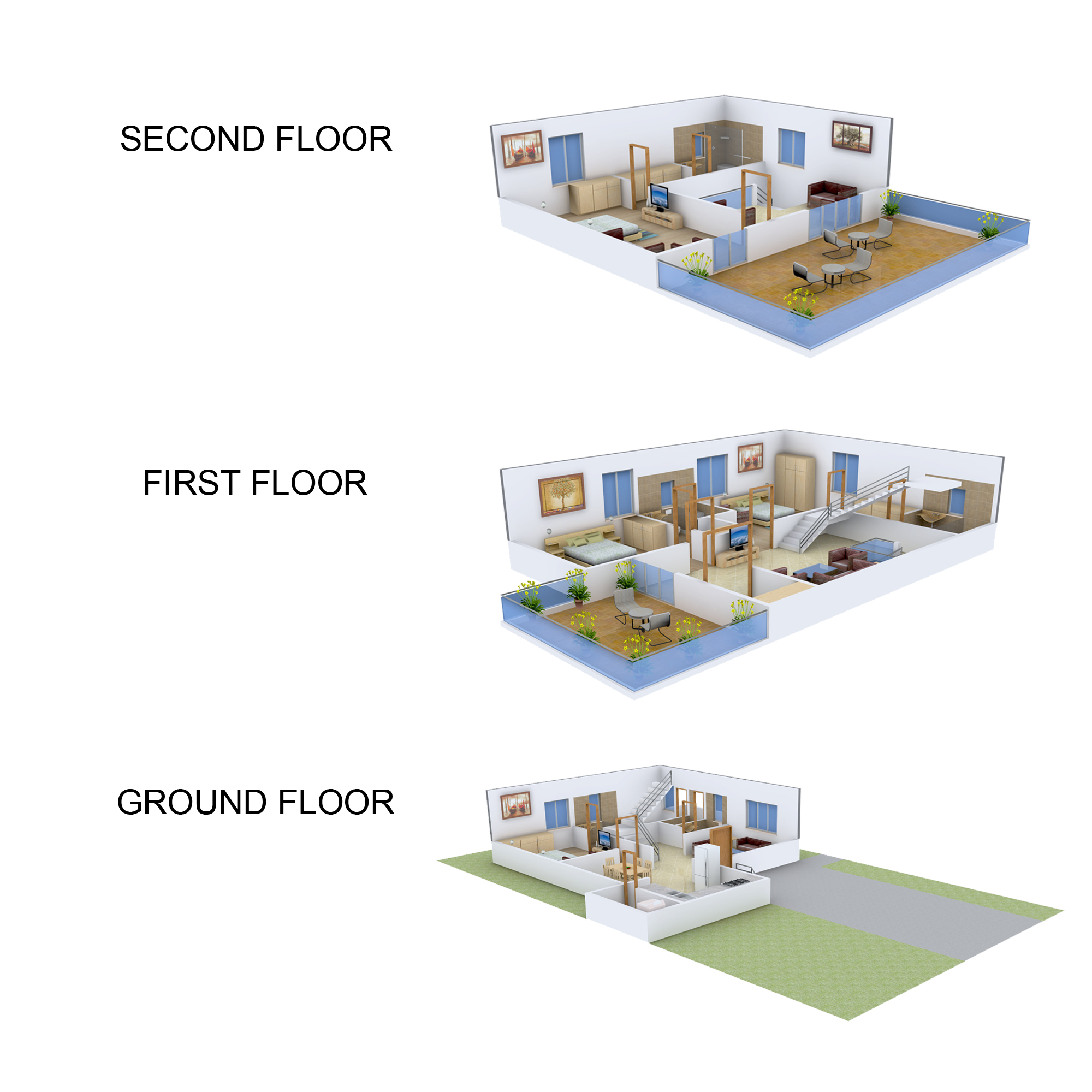 3DFloorPlan of Sai Sannidhi Estates Surakshaa Fairview Ville
