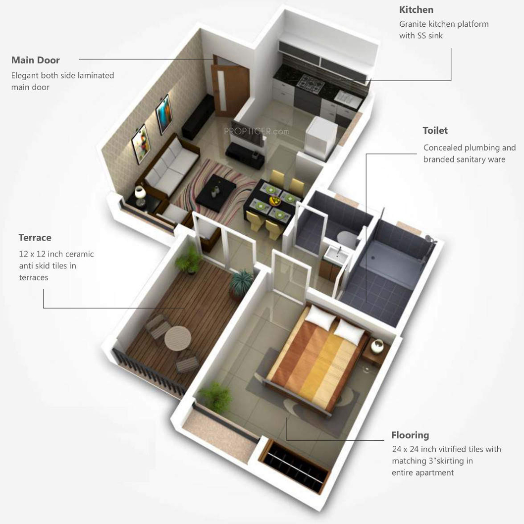 3DFloorPlan of VJ Palash Boulevard