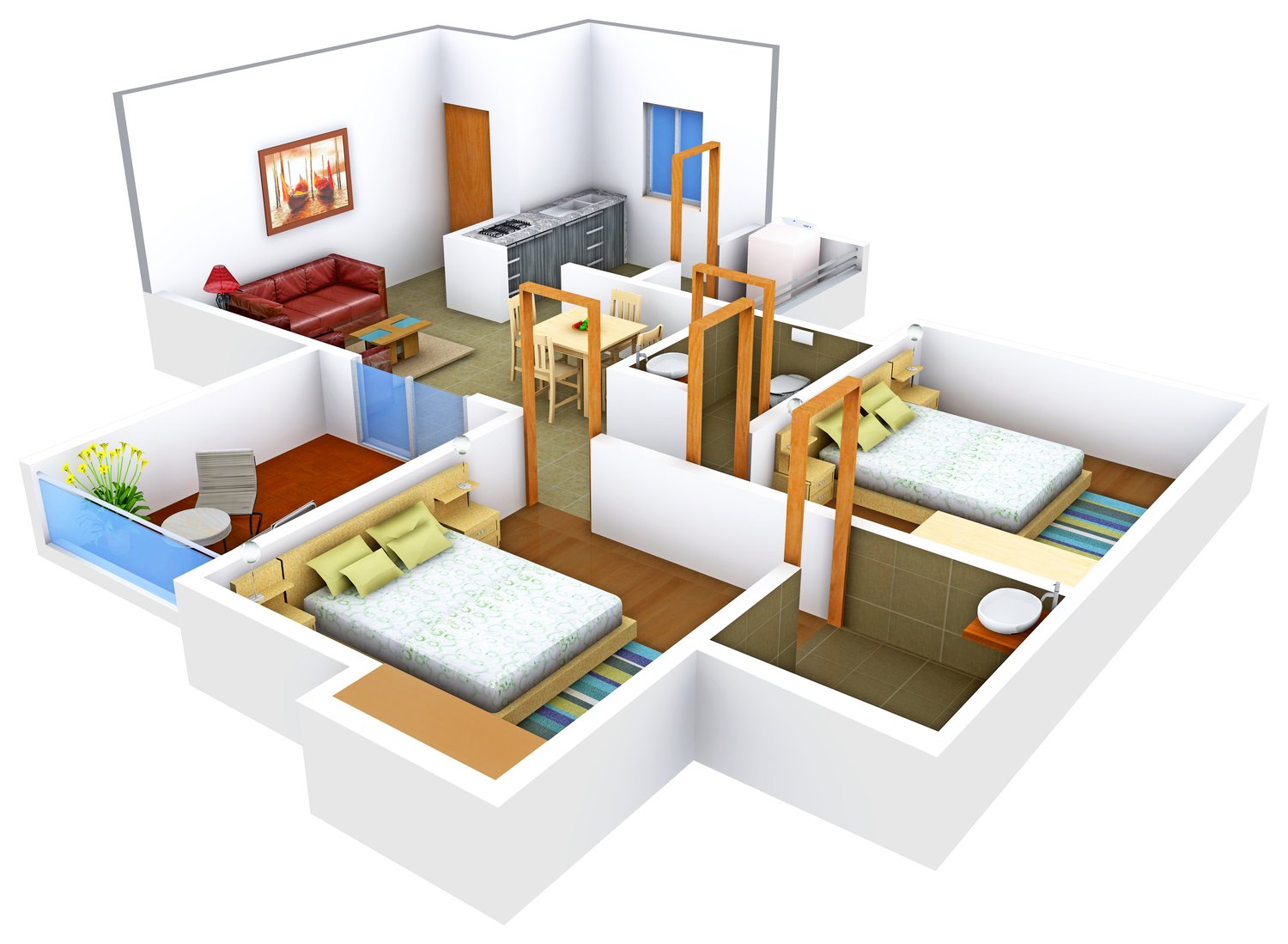 3DFloorPlan of VJ Palash Boulevard