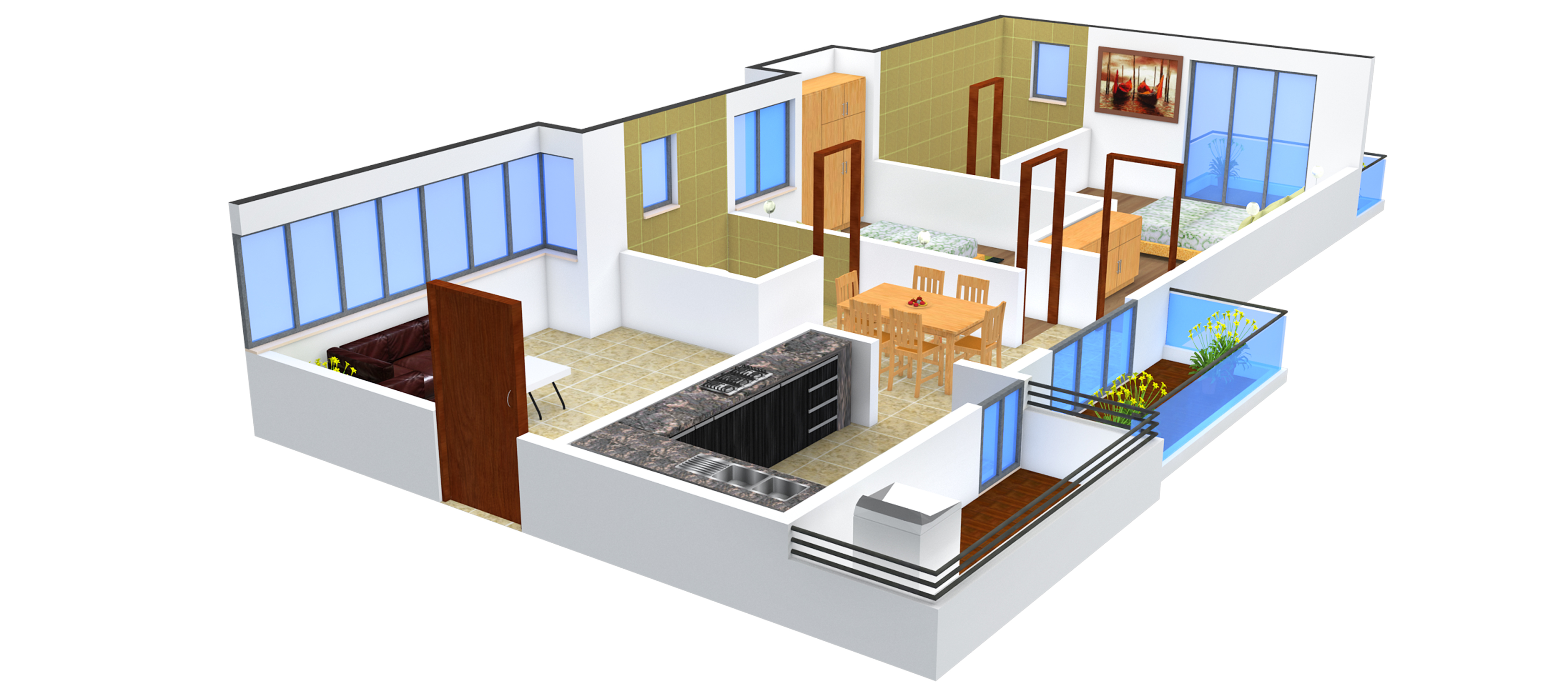 3DFloorPlan of Jaag Achyutha Square