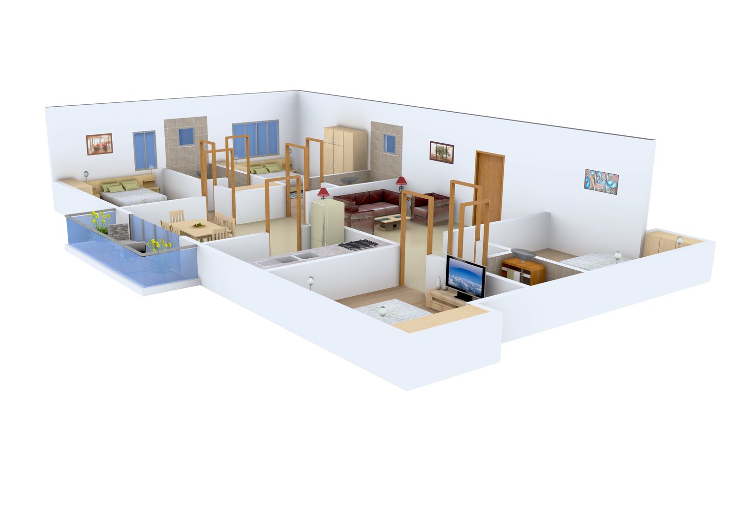 3DFloorPlan of The Banyan Tree Residency