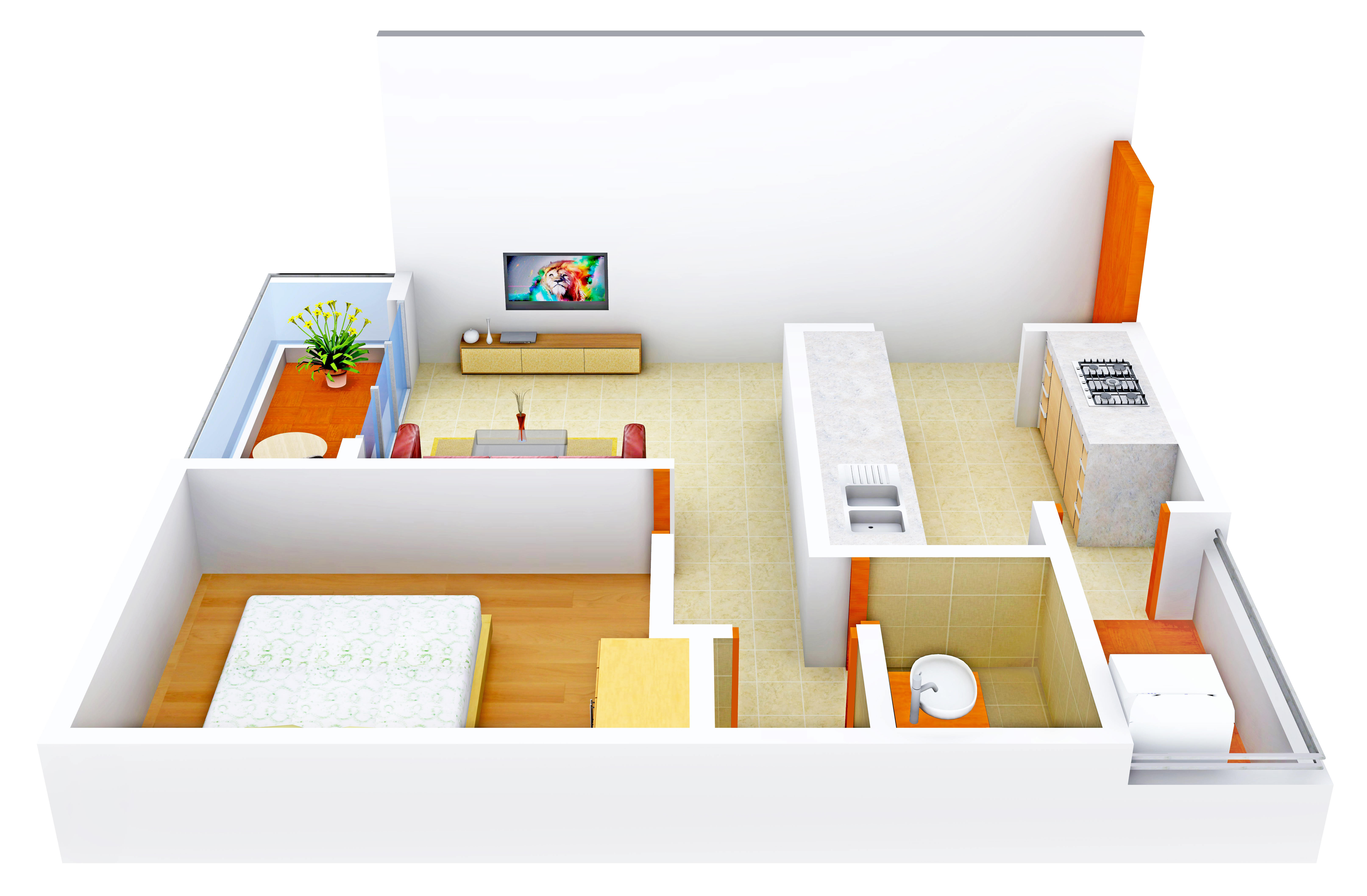 3DFloorPlan of Jadhav Purple Bloom