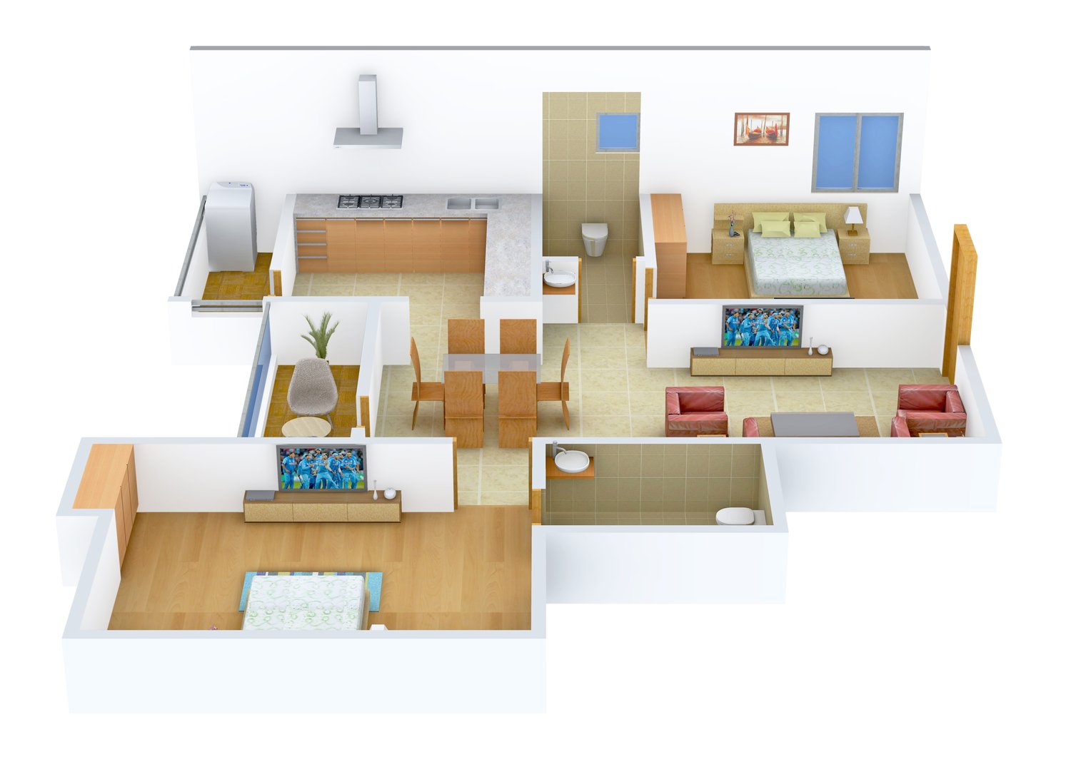 3DFloorPlan of Hallmark Sapphire