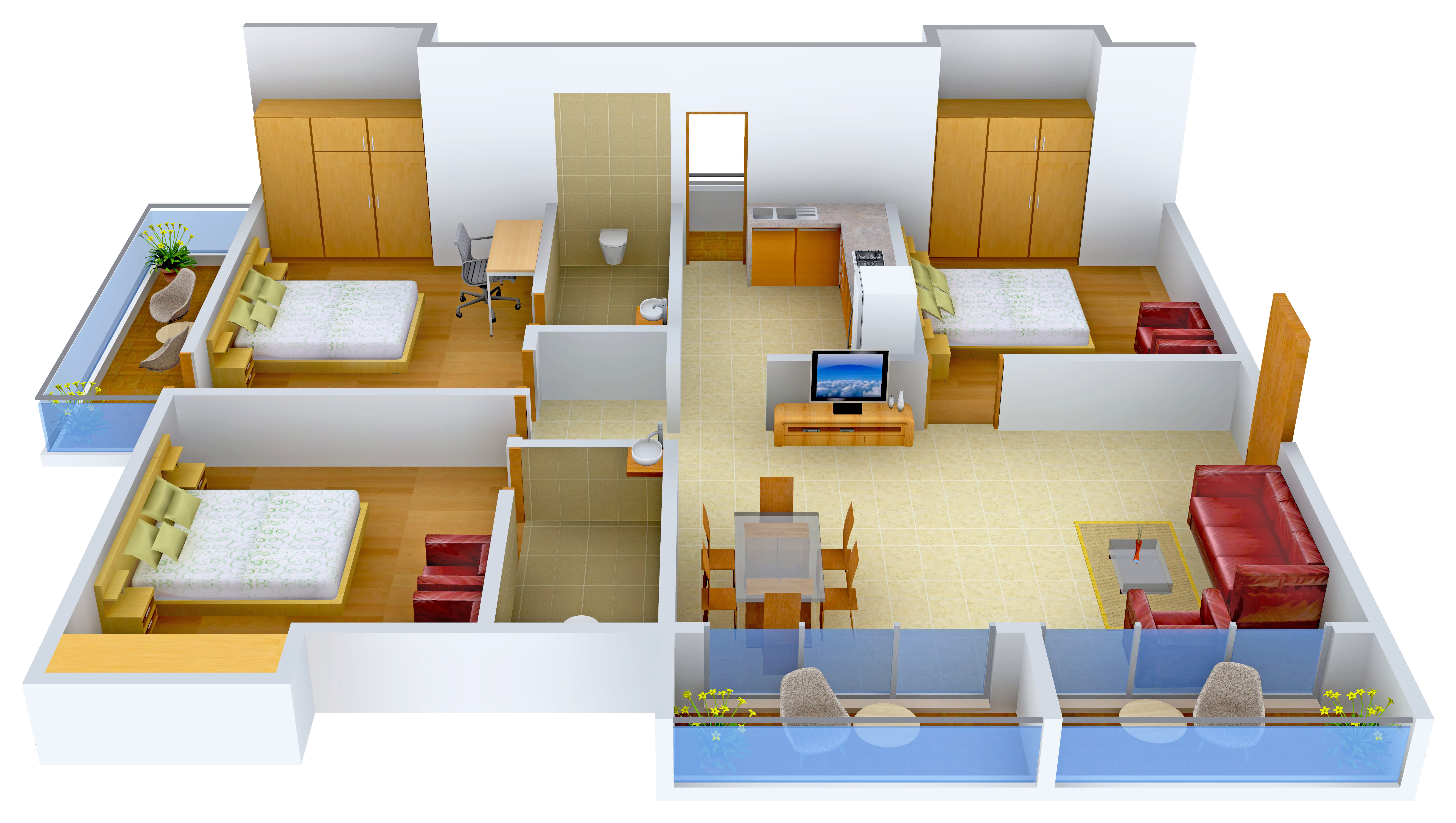 3DFloorPlan of India Saila Sudha
