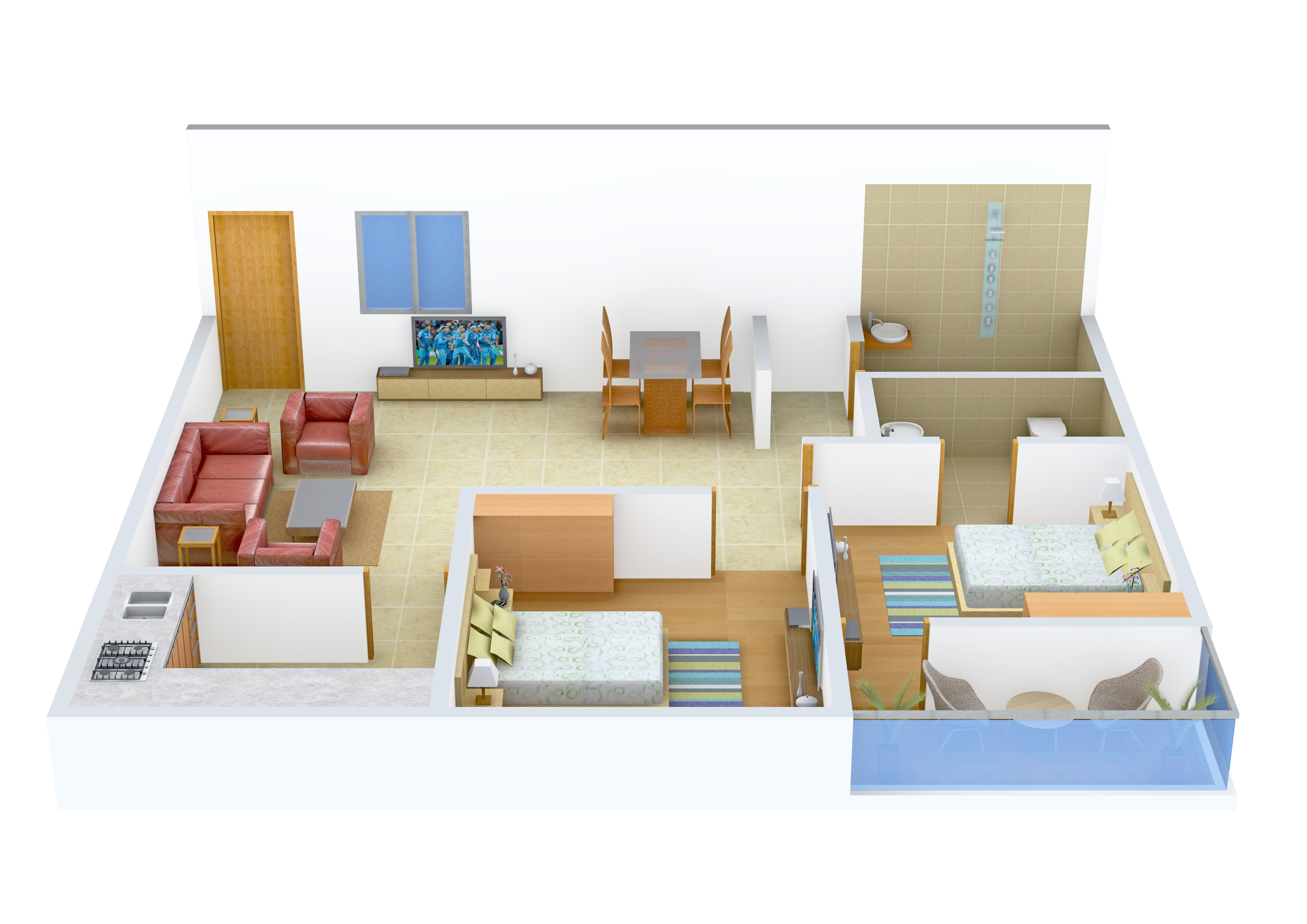 3DFloorPlan of Sadhana Dhaval Enclave