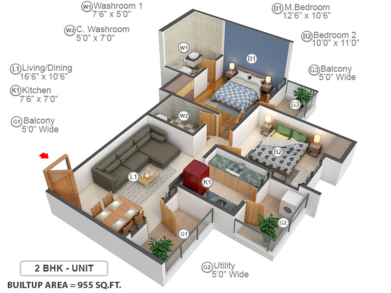 3DFloorPlan of Trident Embassy