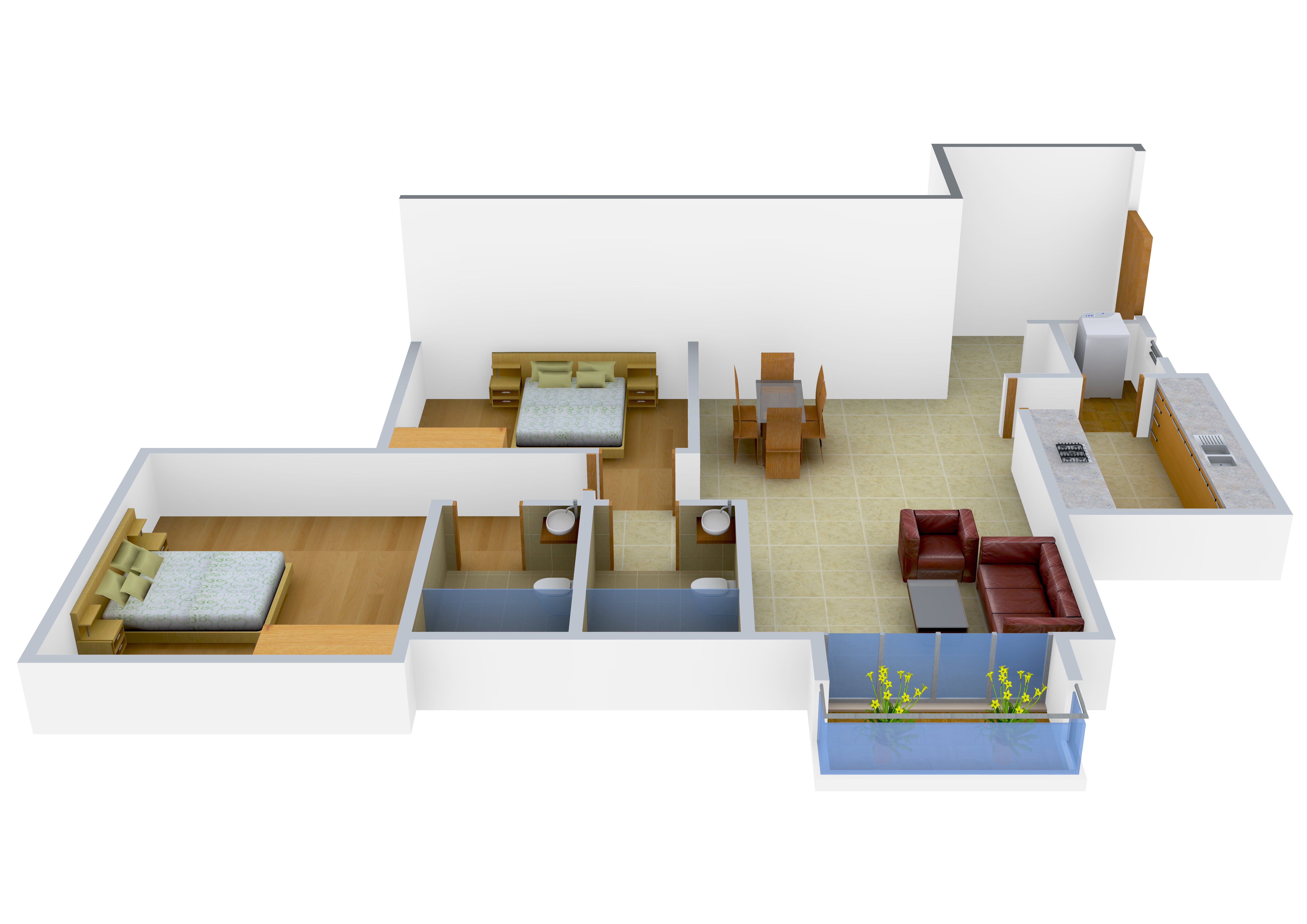 3DFloorPlan of Hiranandani Tiana
