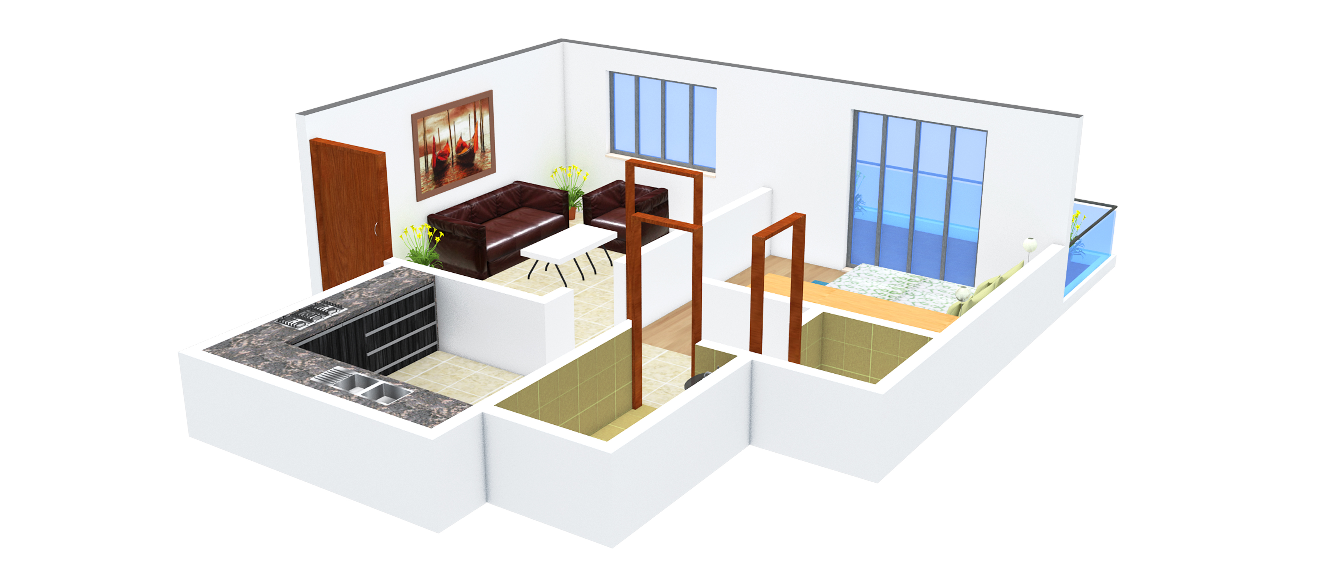 3DFloorPlan of Nilesh Samrudhi