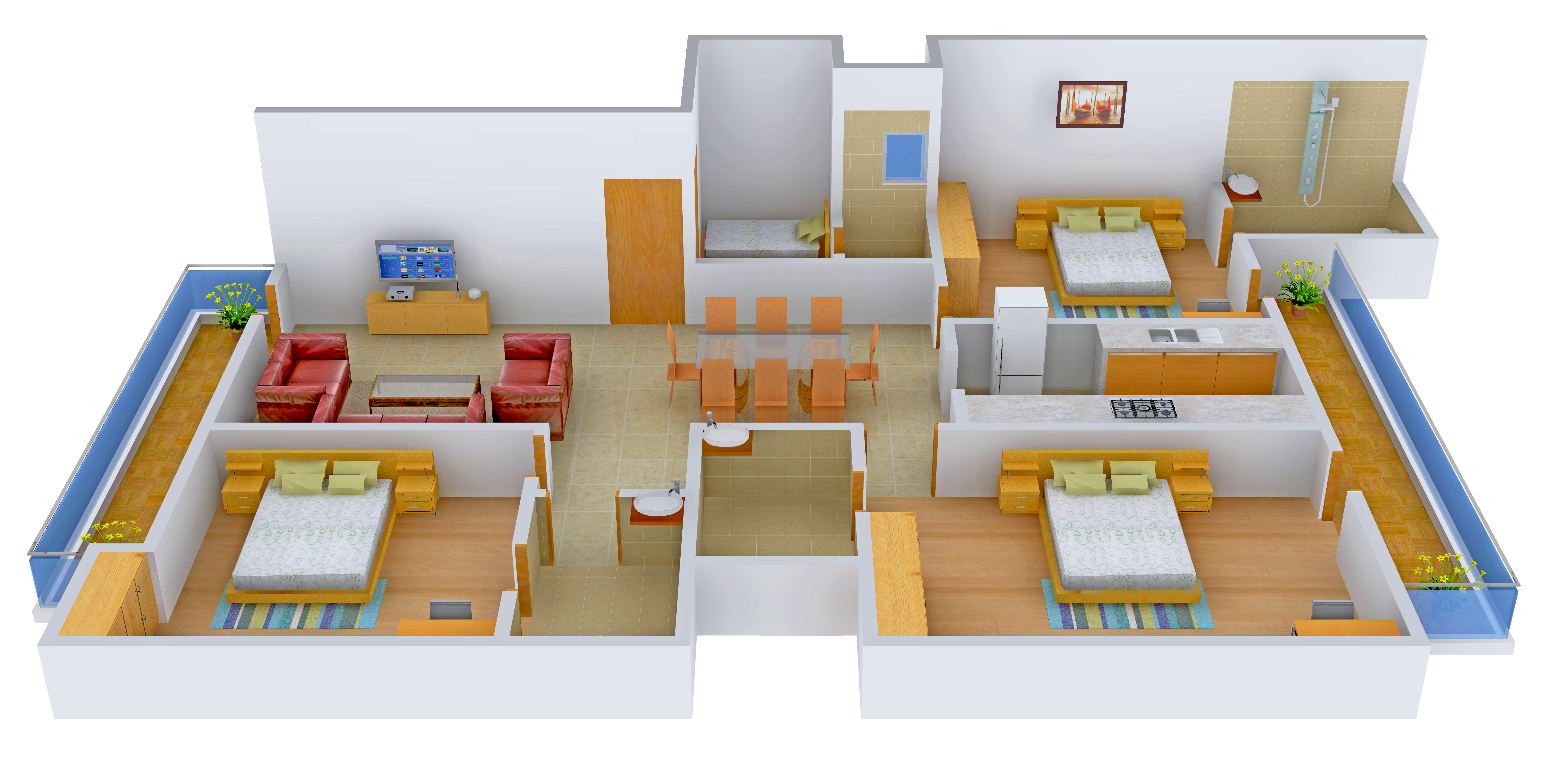 3DFloorPlan of Omaxe Cassia