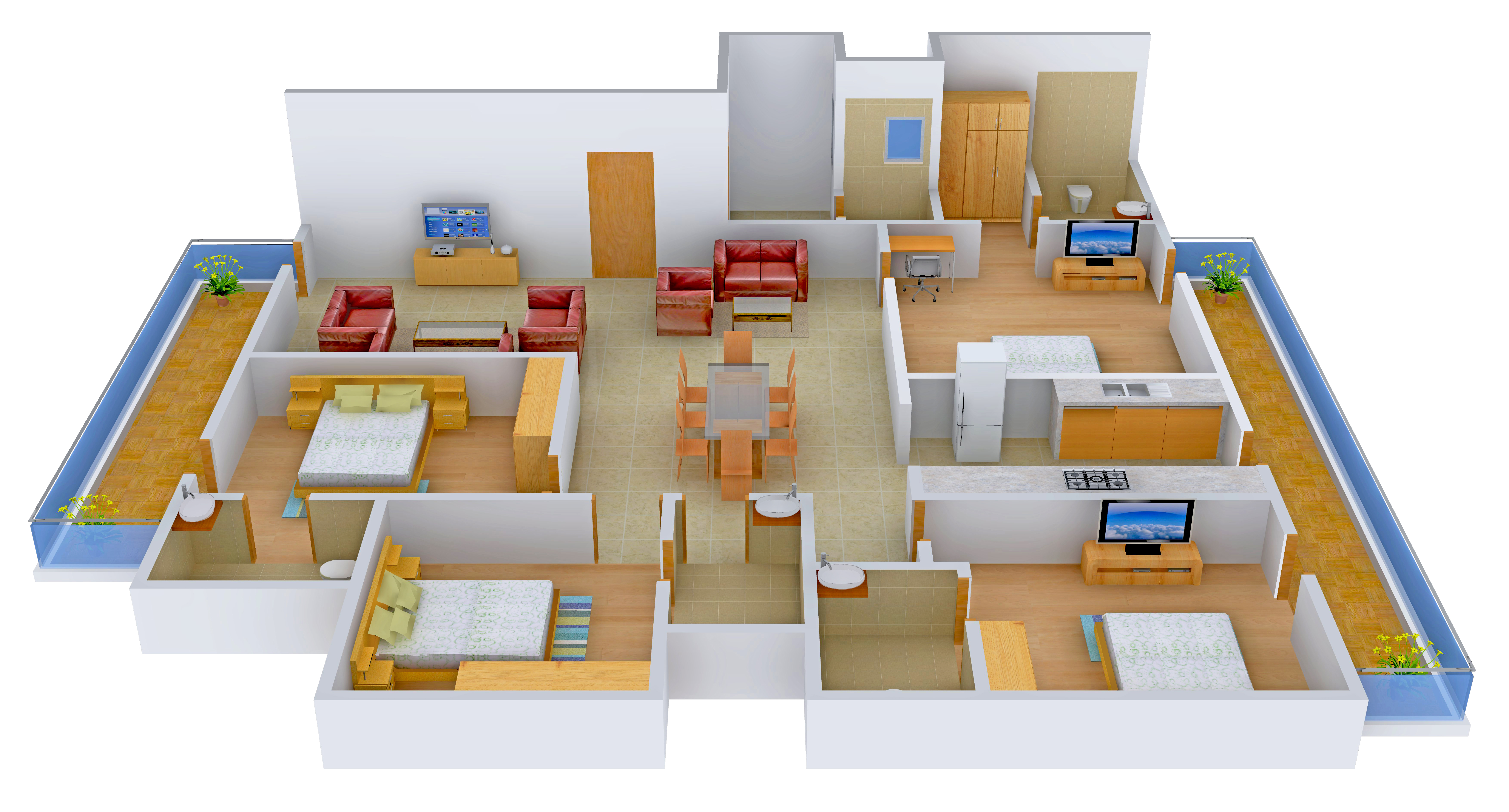 3DFloorPlan of Omaxe Cassia