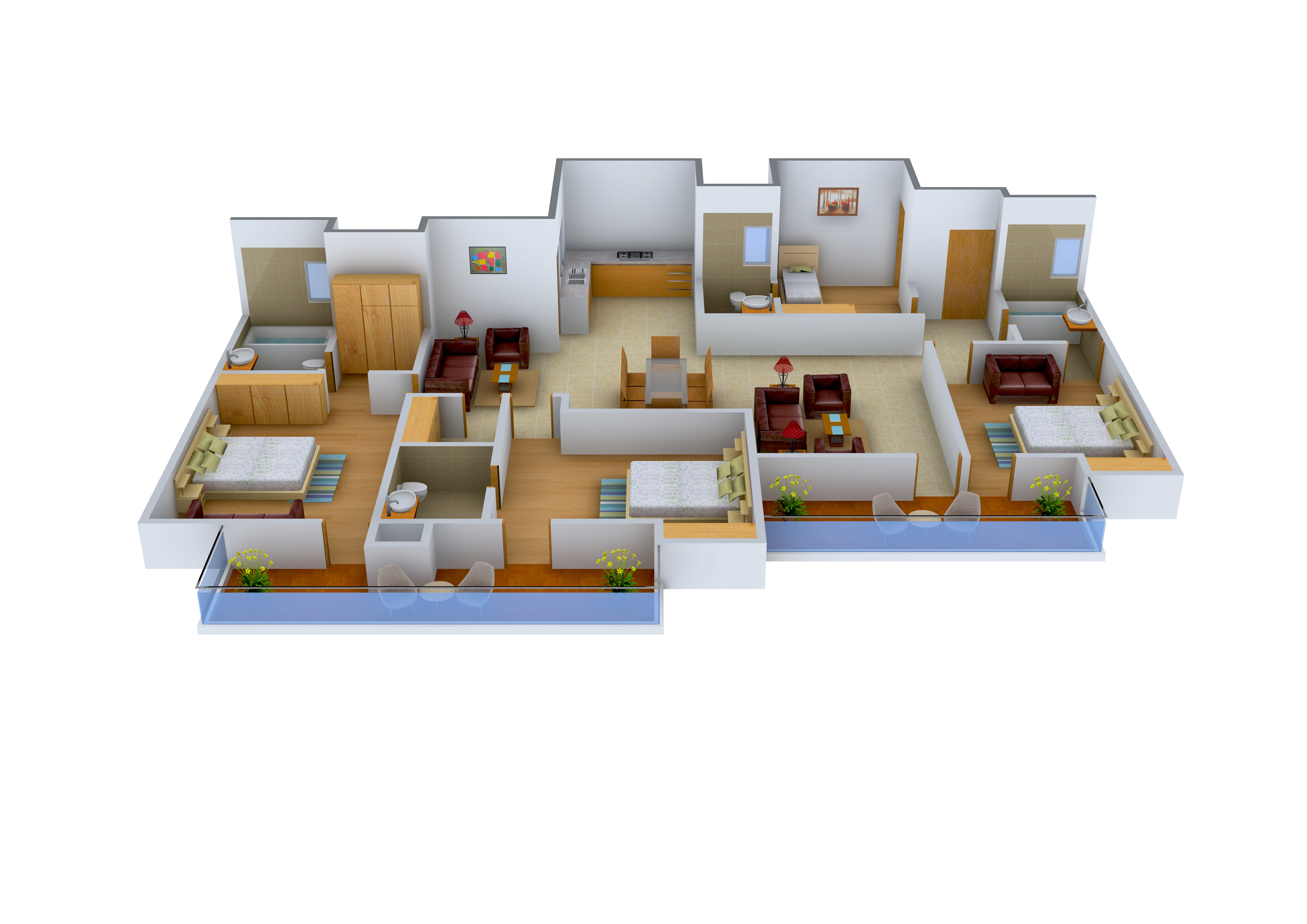 3DFloorPlan of Vision Nirwana Greens 4