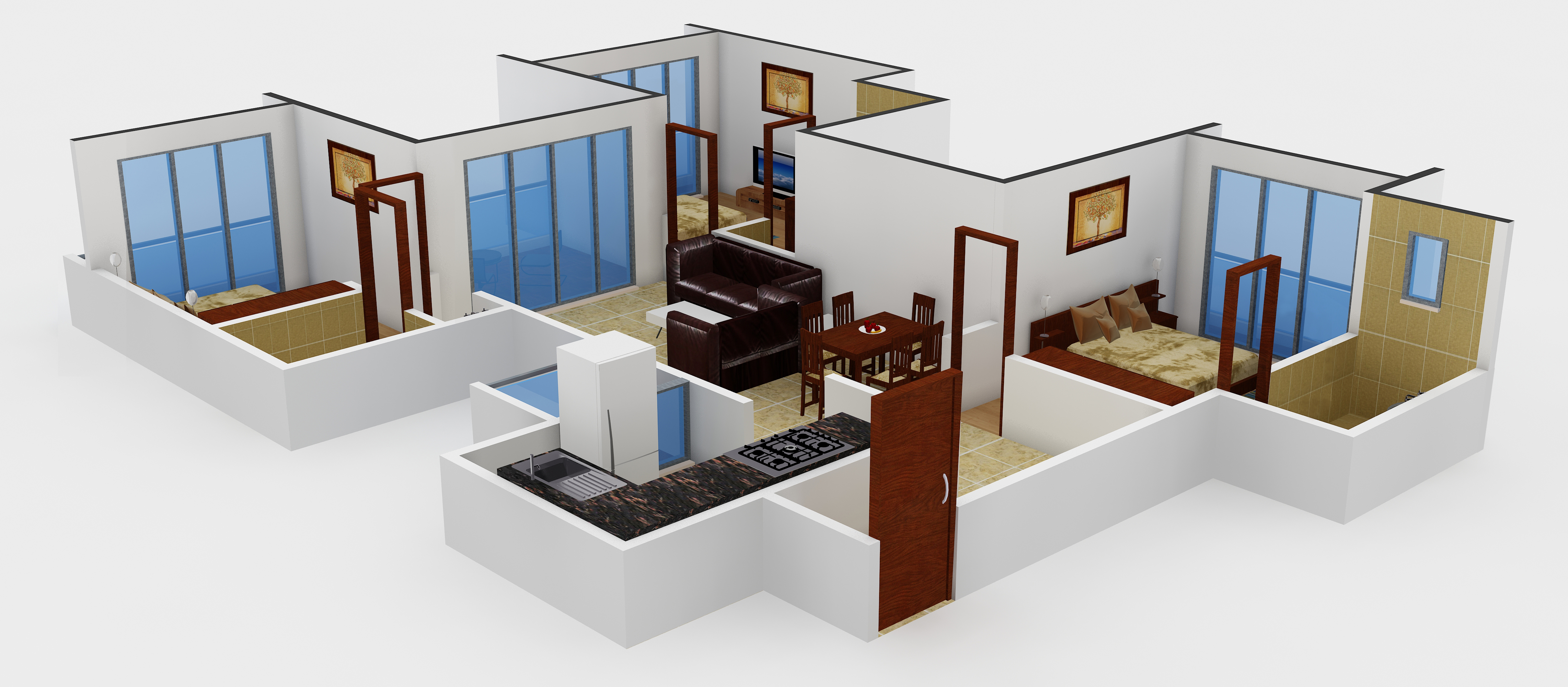 3DFloorPlan of 1 Golden Sparrow