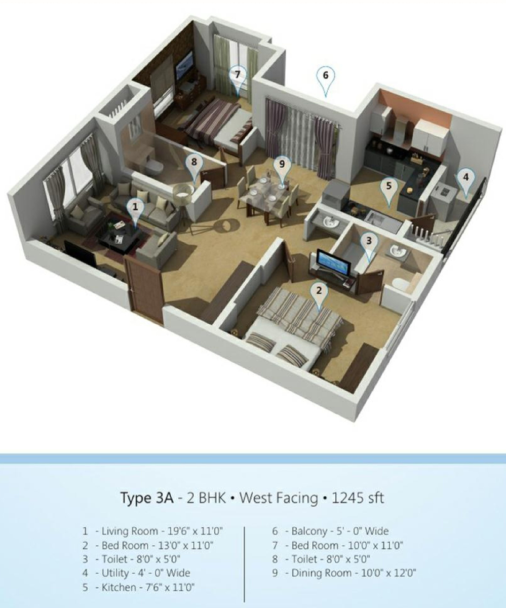 3DFloorPlan of Ramky One Kosmos