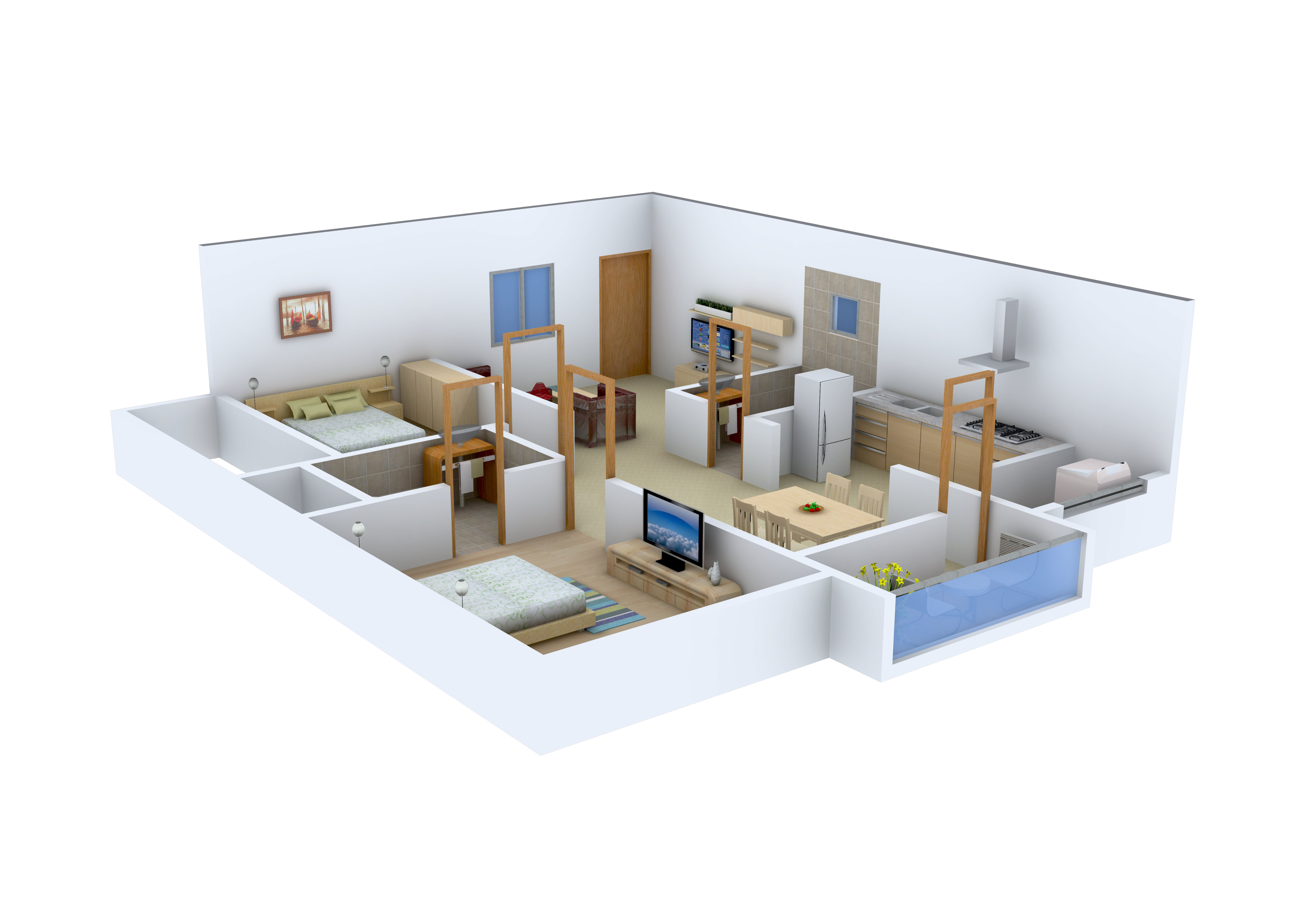 3DFloorPlan of Mahaveer Fair Oaks