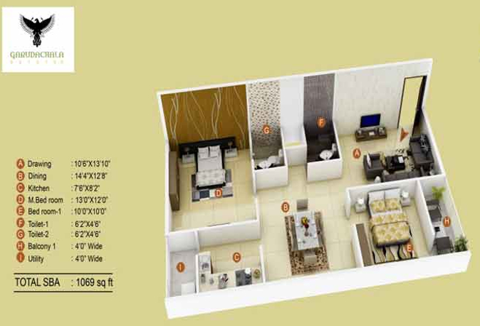 3DFloorPlan of Garuda Estilo Homes