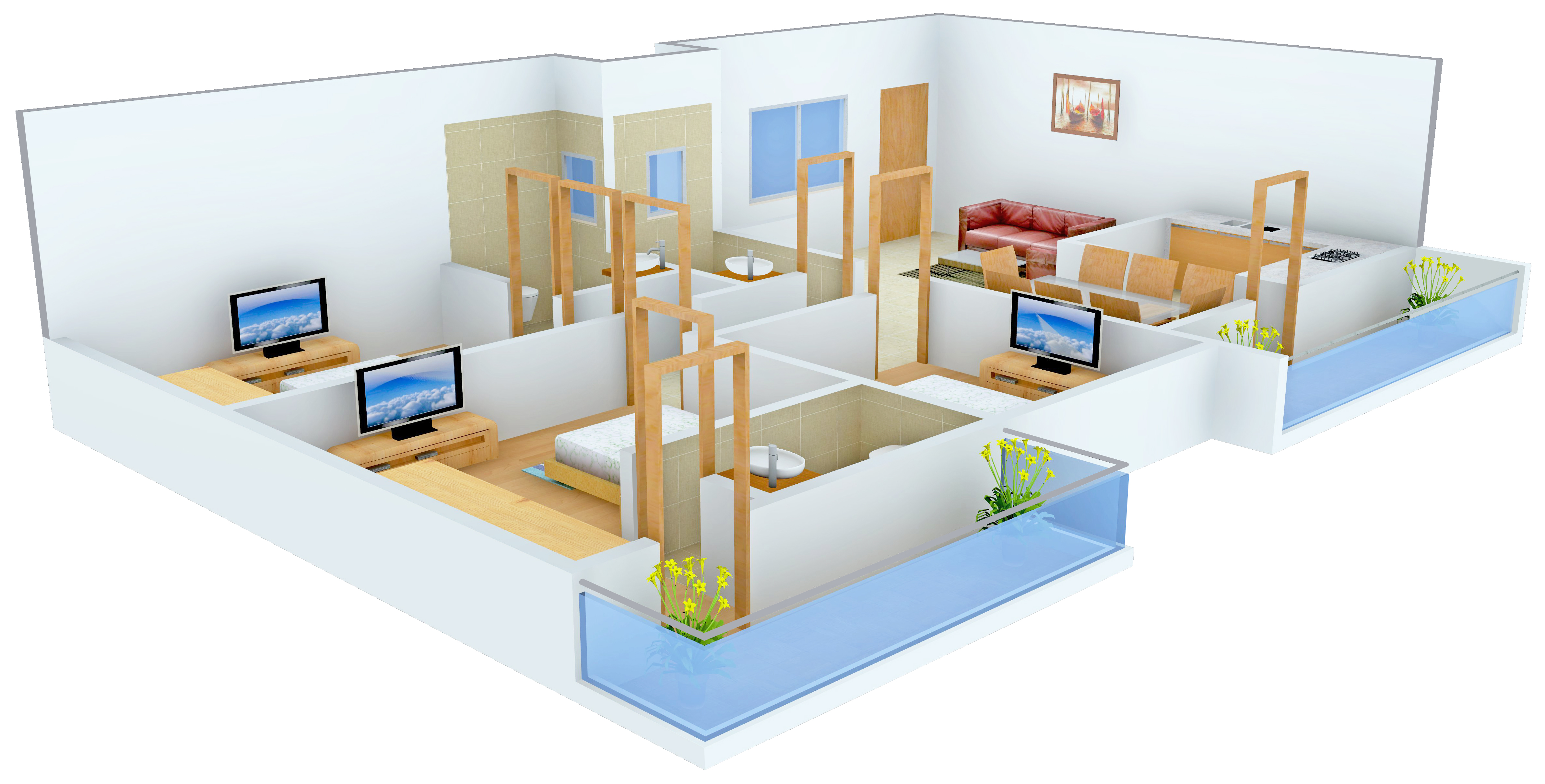 3DFloorPlan of Dhathri Residency