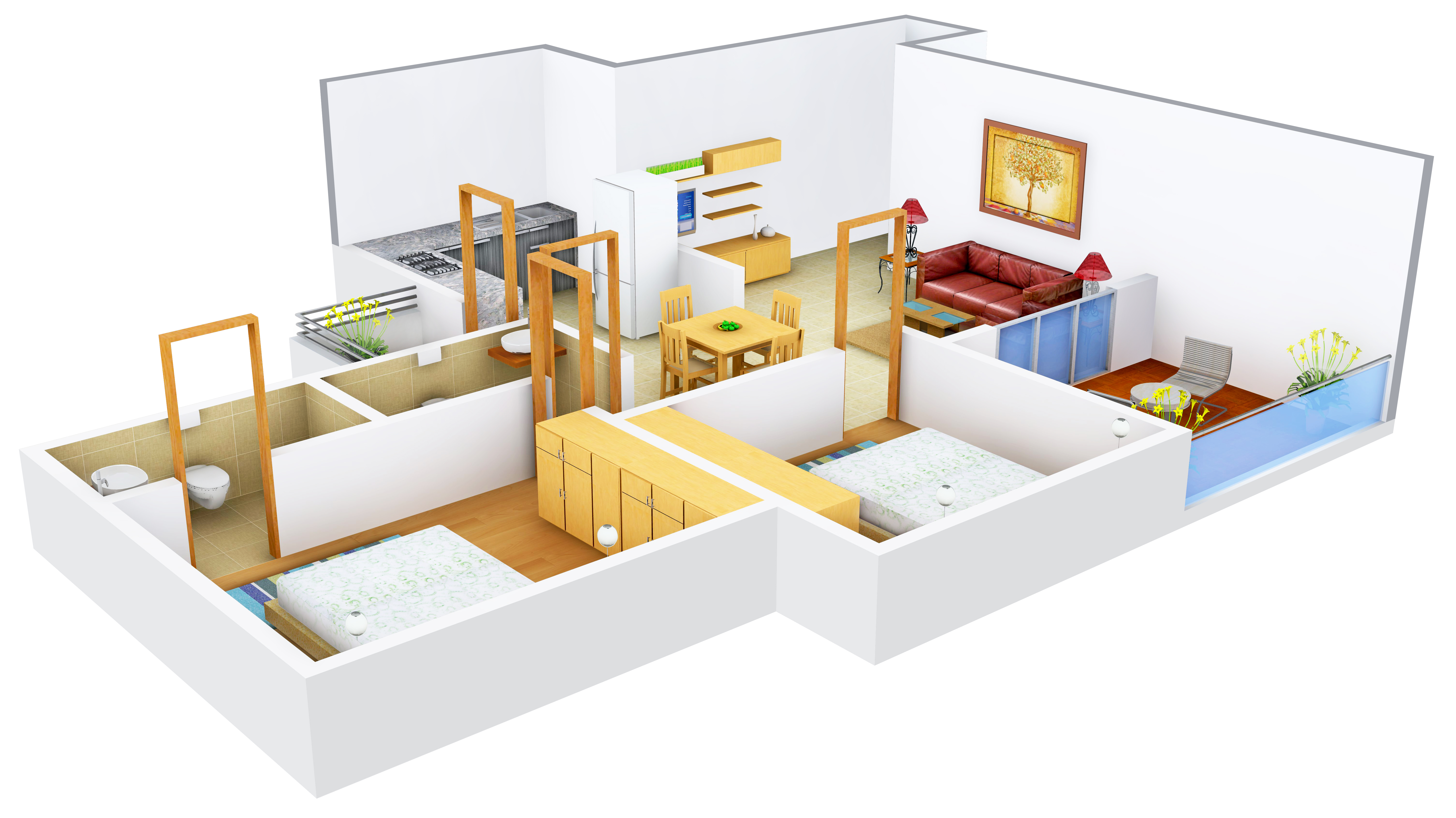 3DFloorPlan of Sonigara Indraprabha Phase 2