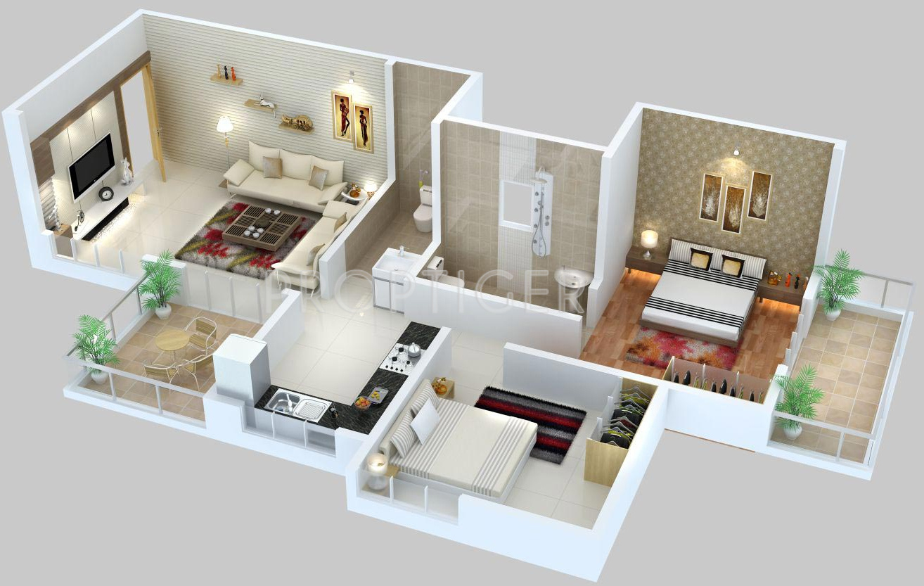 3DFloorPlan of Vijayalaxmi Laxmisatyam Residency Apartments