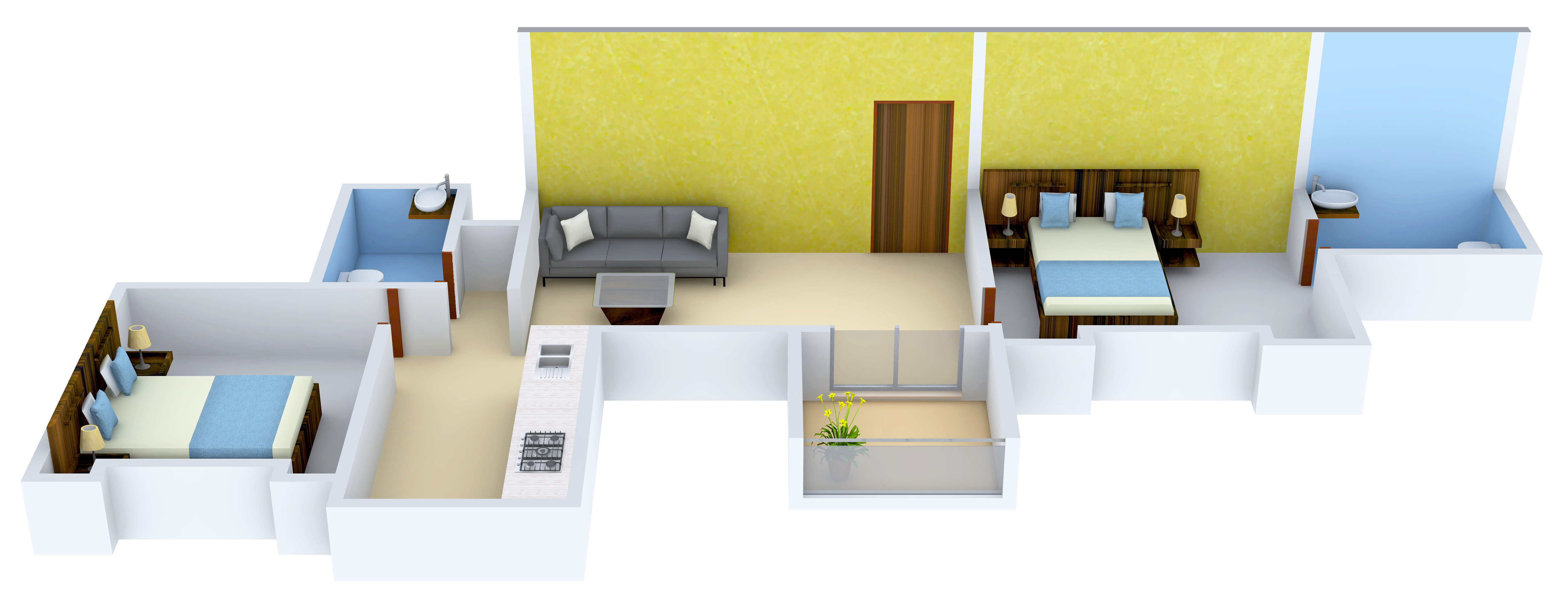 3DFloorPlan of Bhansali Whispering Winds