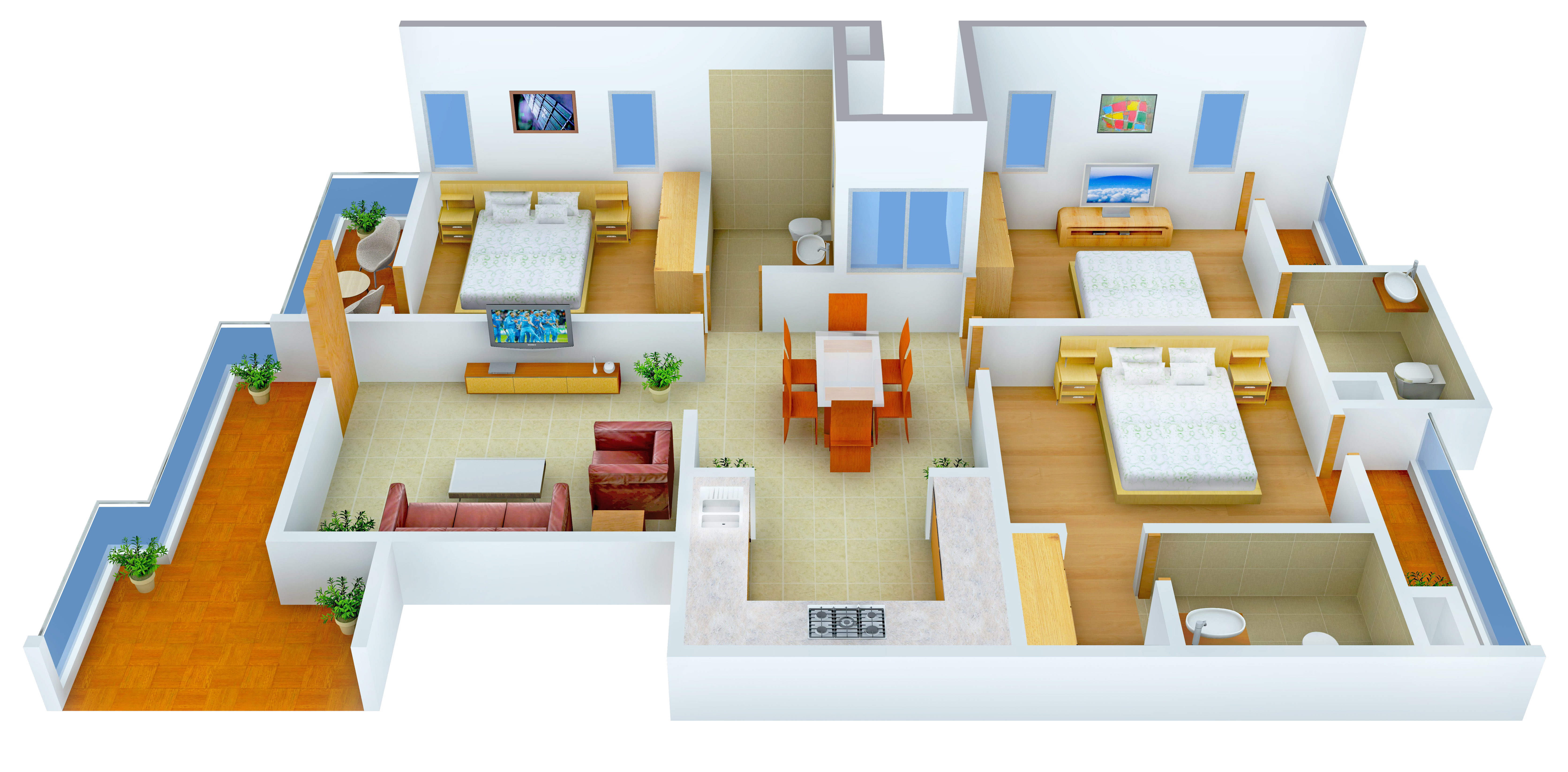 3DFloorPlan of Emerging India Heights III