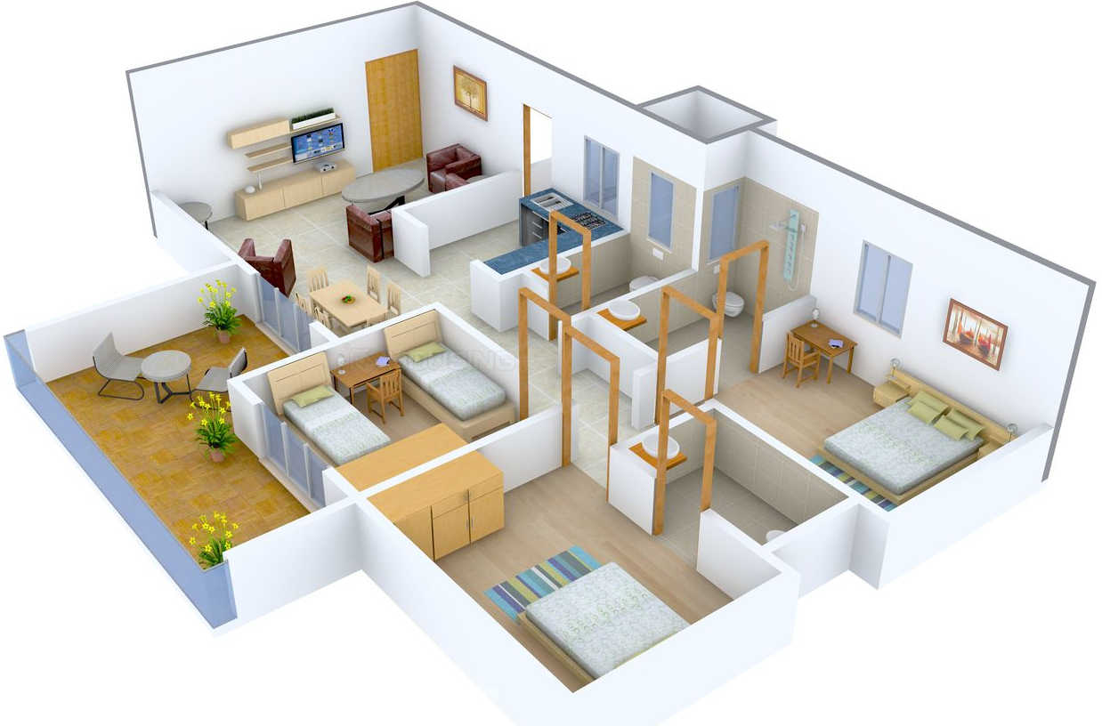 3DFloorPlan of Bhansali Sri Shanti Nagar