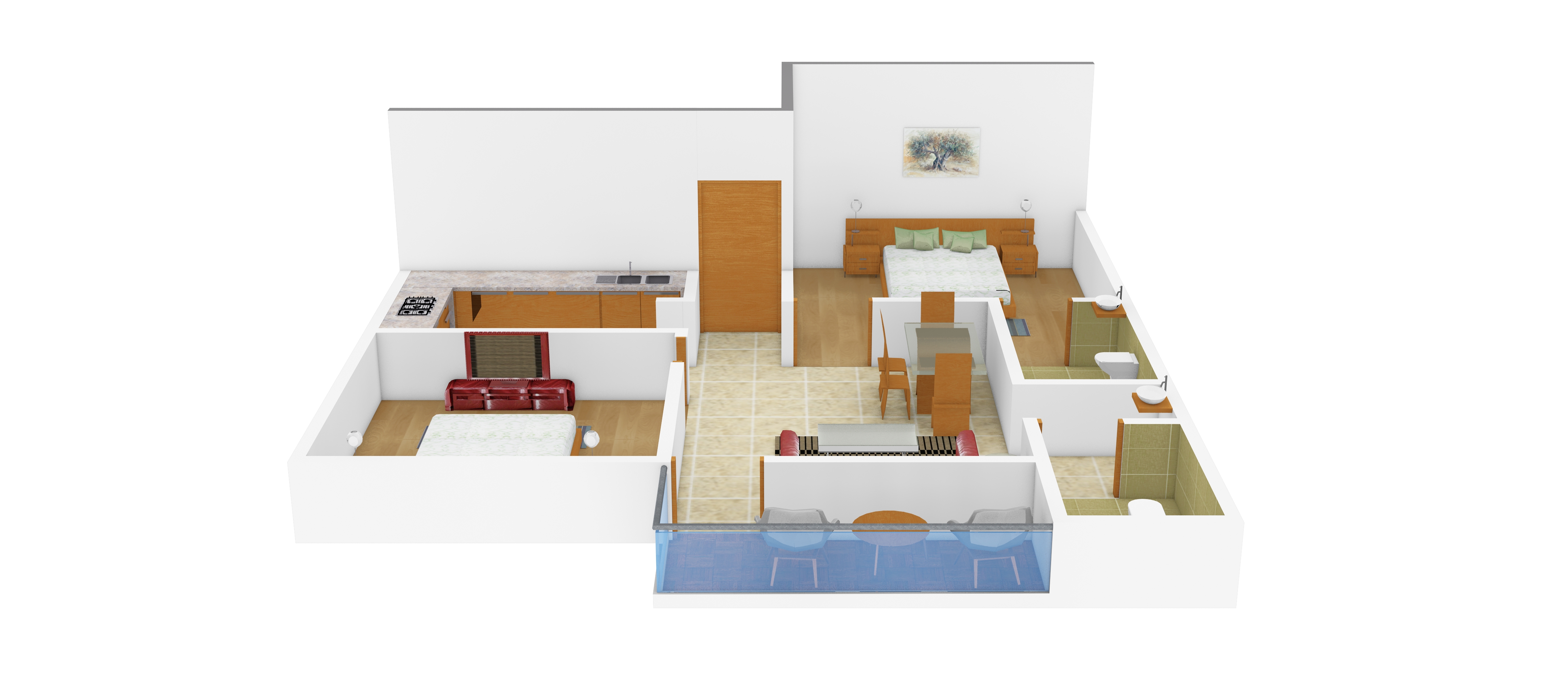3DFloorPlan of Jasmine Visaka Flats