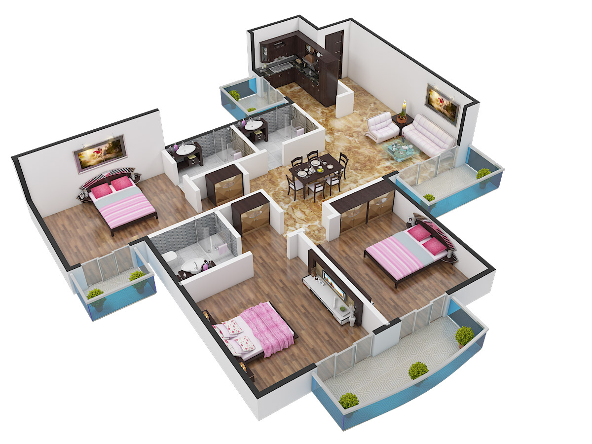 3DFloorPlan of Eldeco Accolade