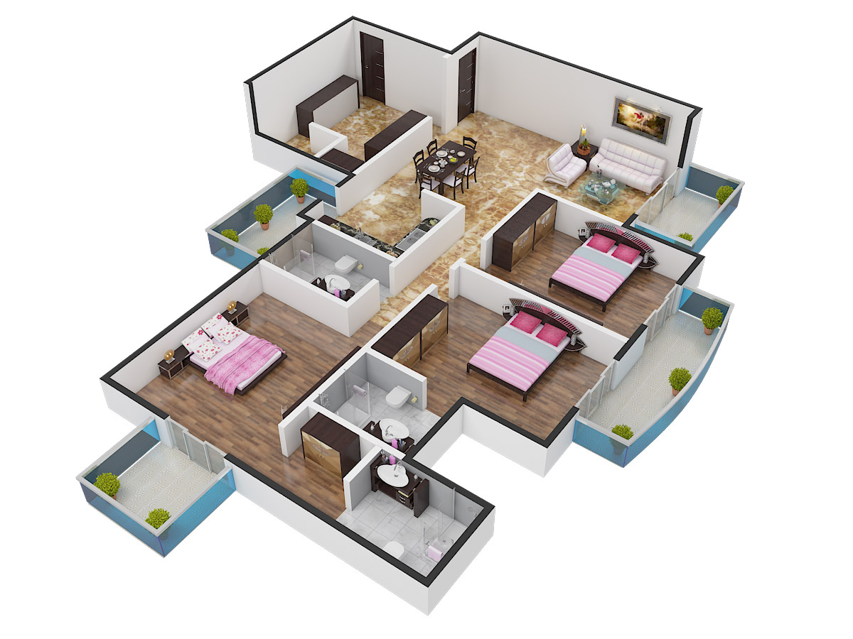 3DFloorPlan of Eldeco Accolade