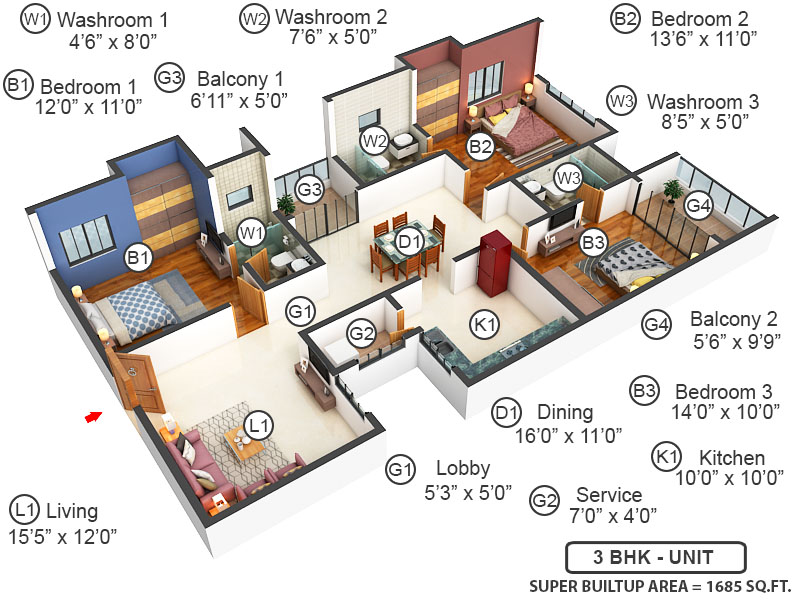 3DFloorPlan of LML Lakescape