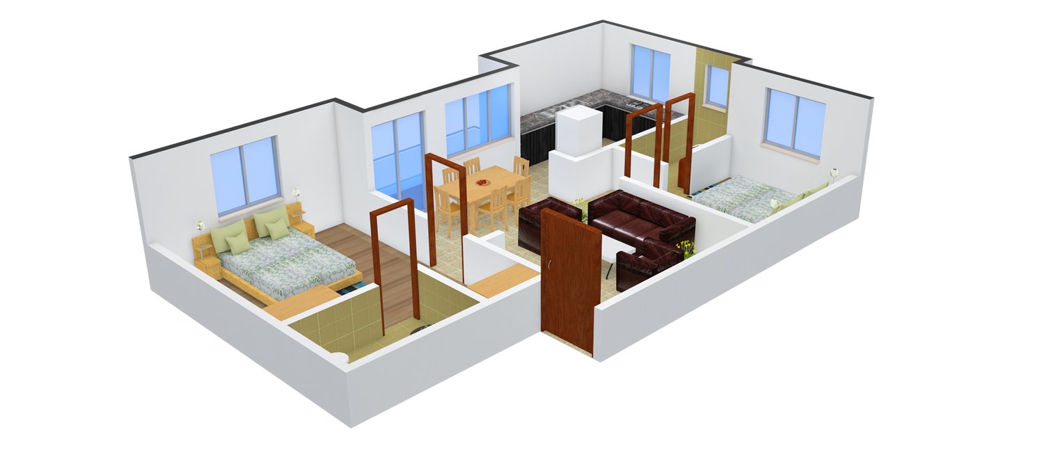 3DFloorPlan of Fairyland Sai Akshayam