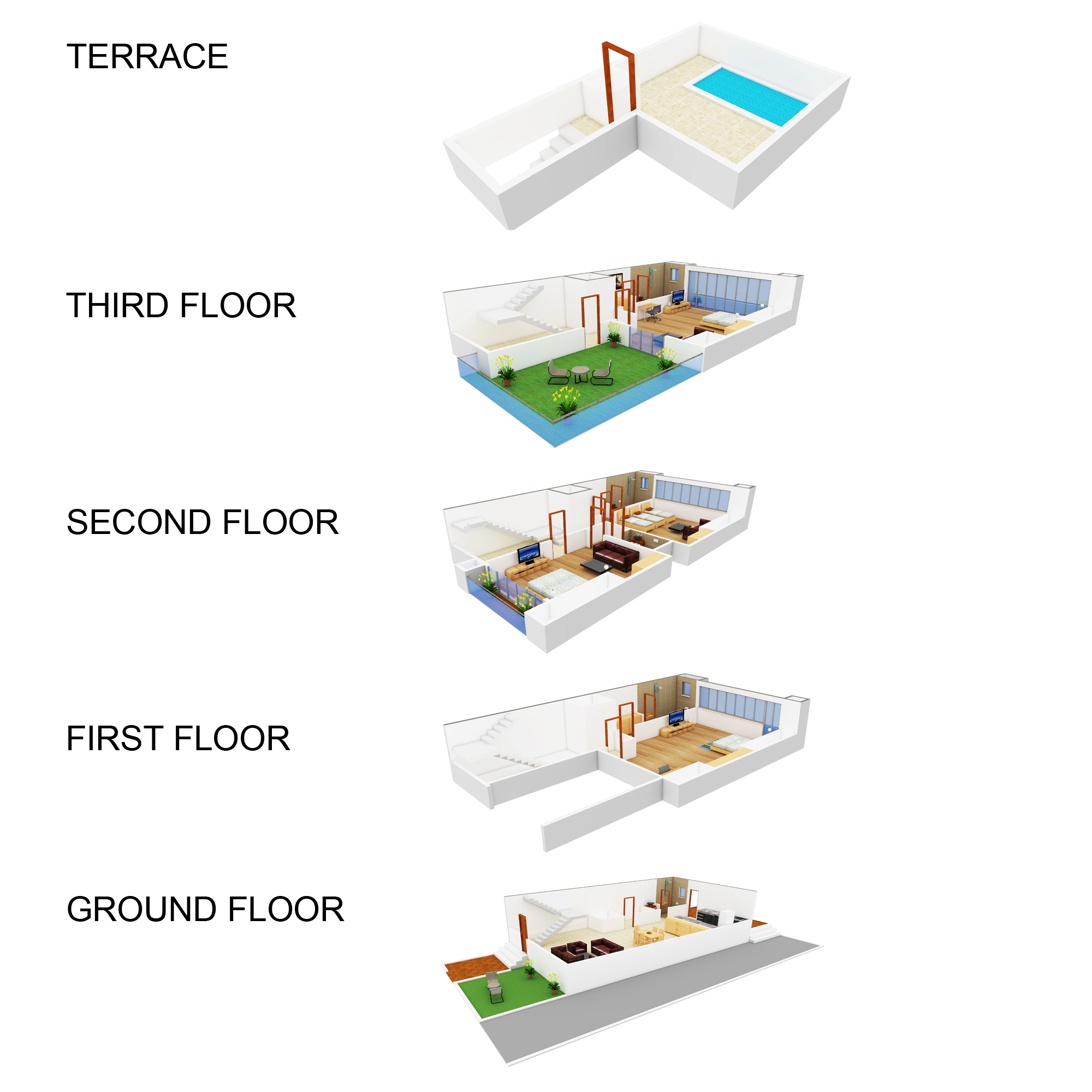 3DFloorPlan of Shah Orchid Villas