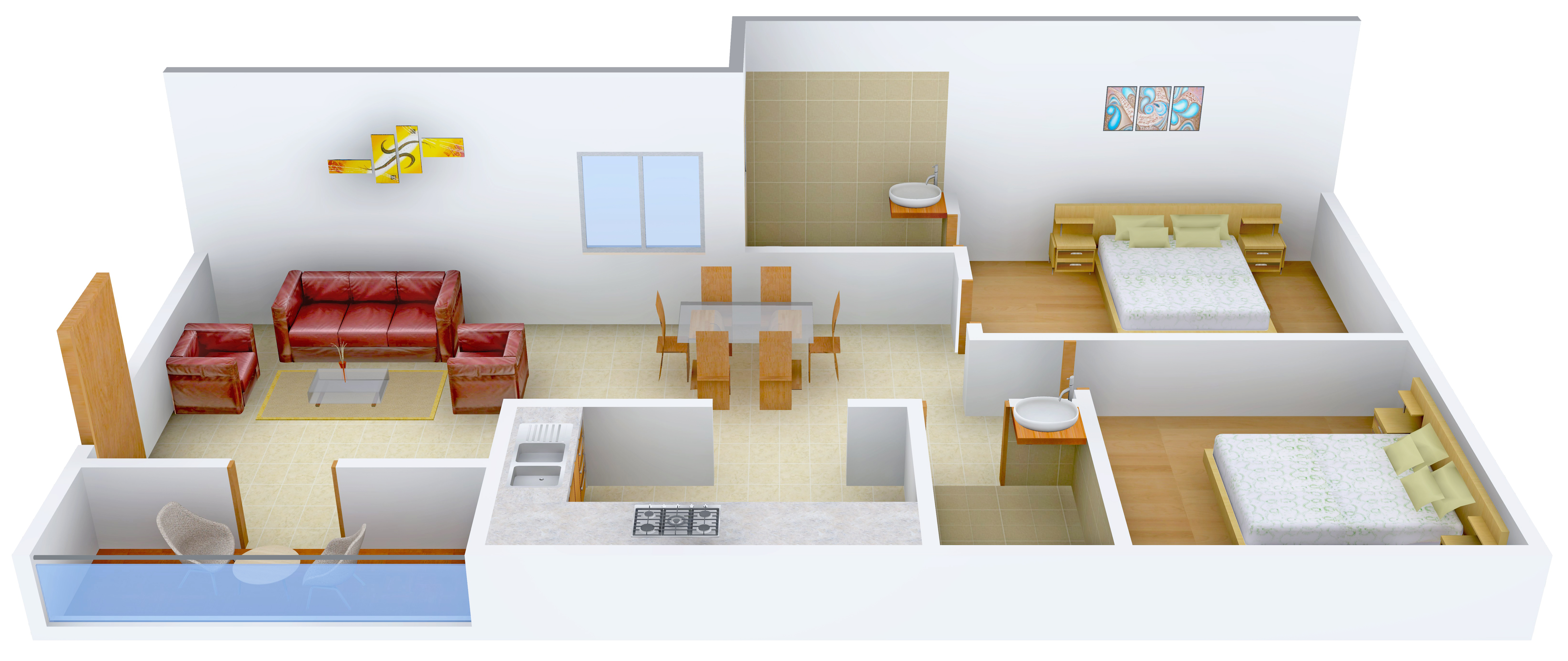 3DFloorPlan of AR Tranquil Greens