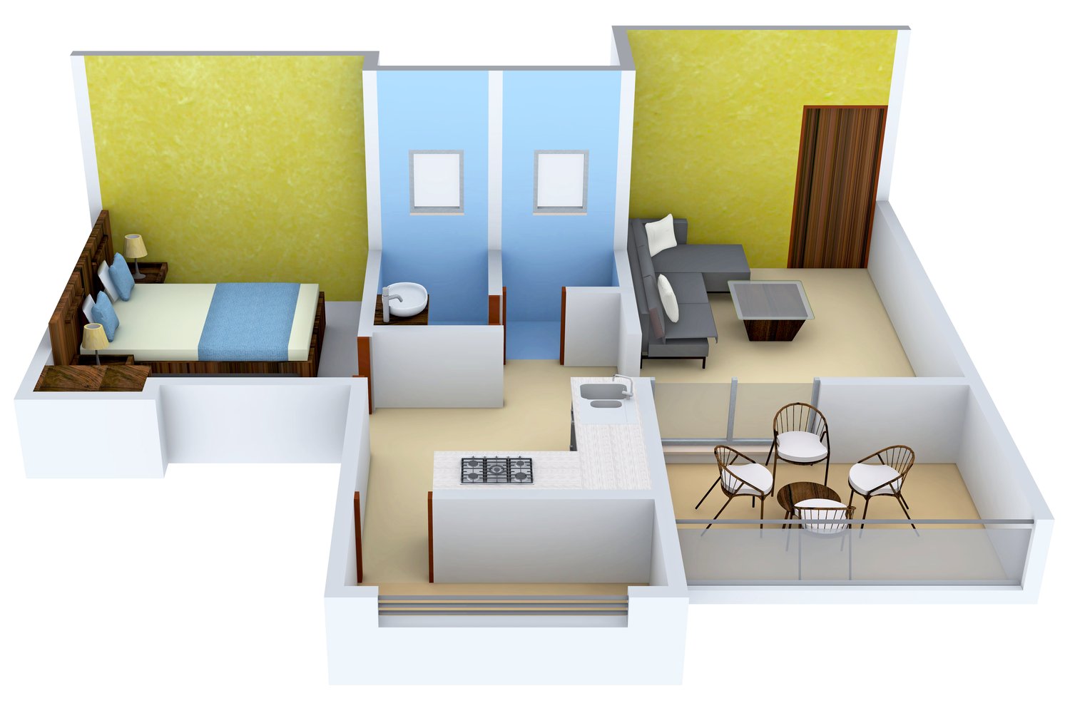 3DFloorPlan of Aagam Highway Bliss