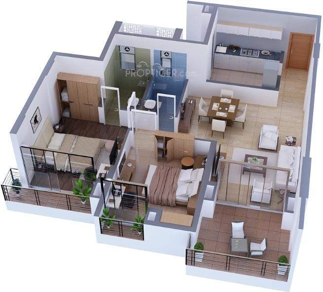 3DFloorPlan of Tata Capitol Heights Tower 2