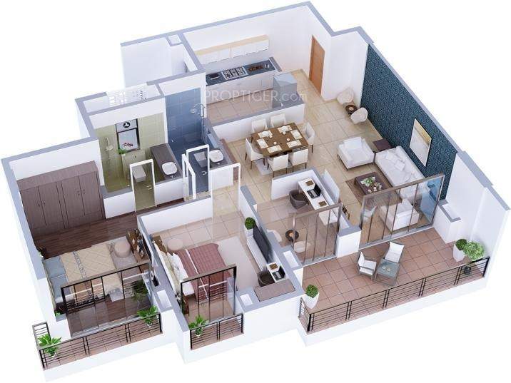 3DFloorPlan of Tata Capitol Heights Tower 2