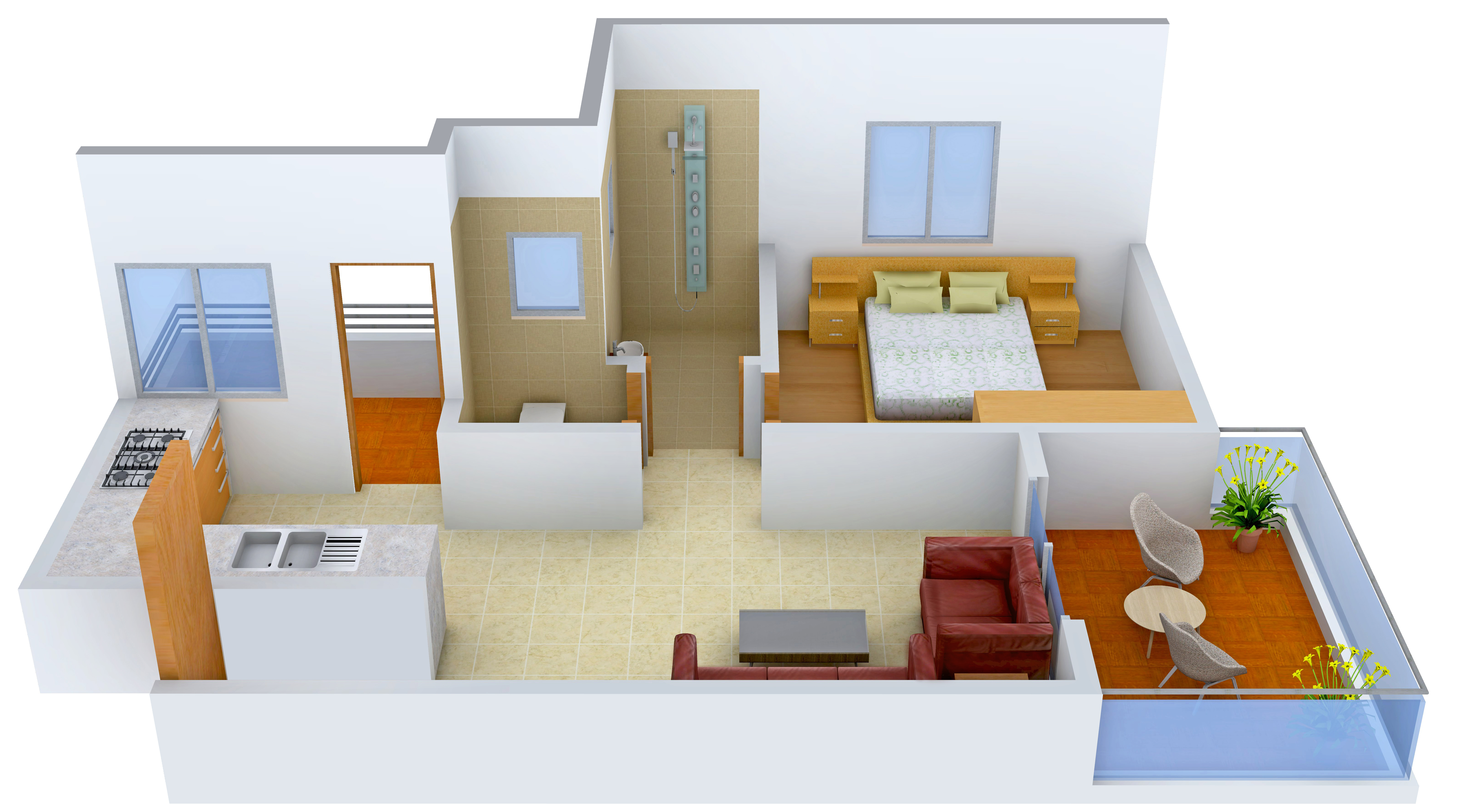 3DFloorPlan of Agarwal Sai Sanskruti