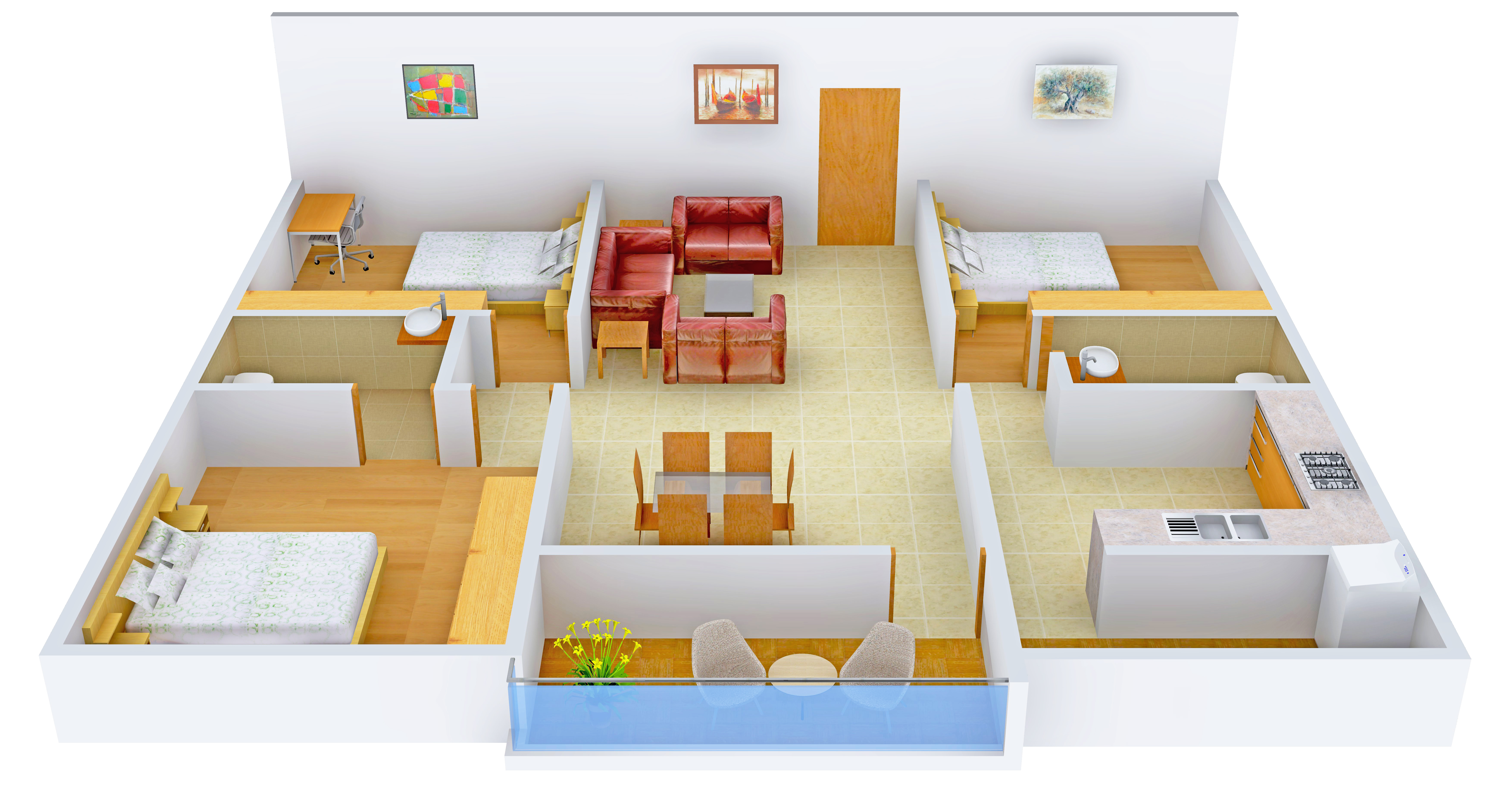 3DFloorPlan of AR Tranquil Greens