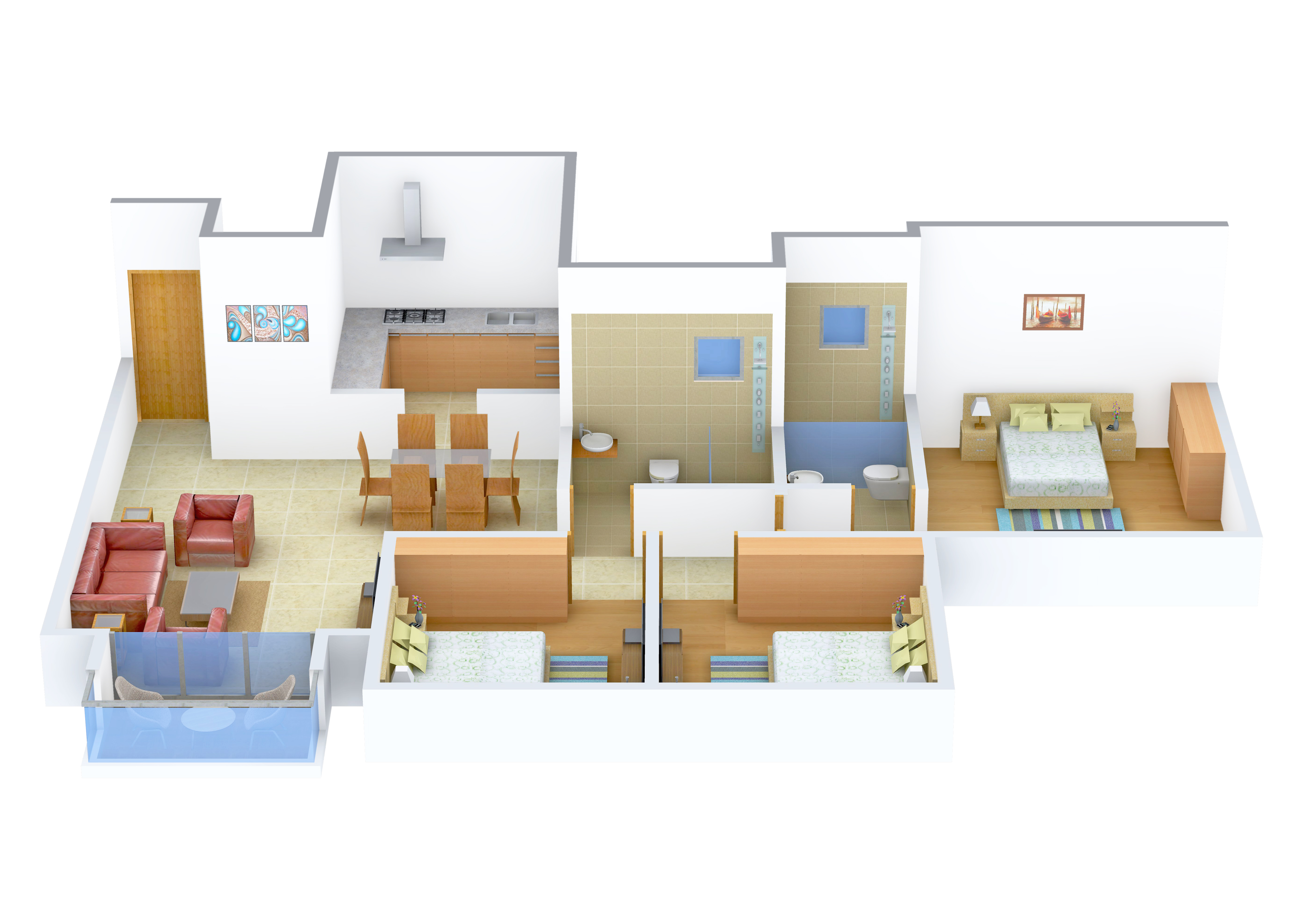 3DFloorPlan of Hiranandani Club Meadows