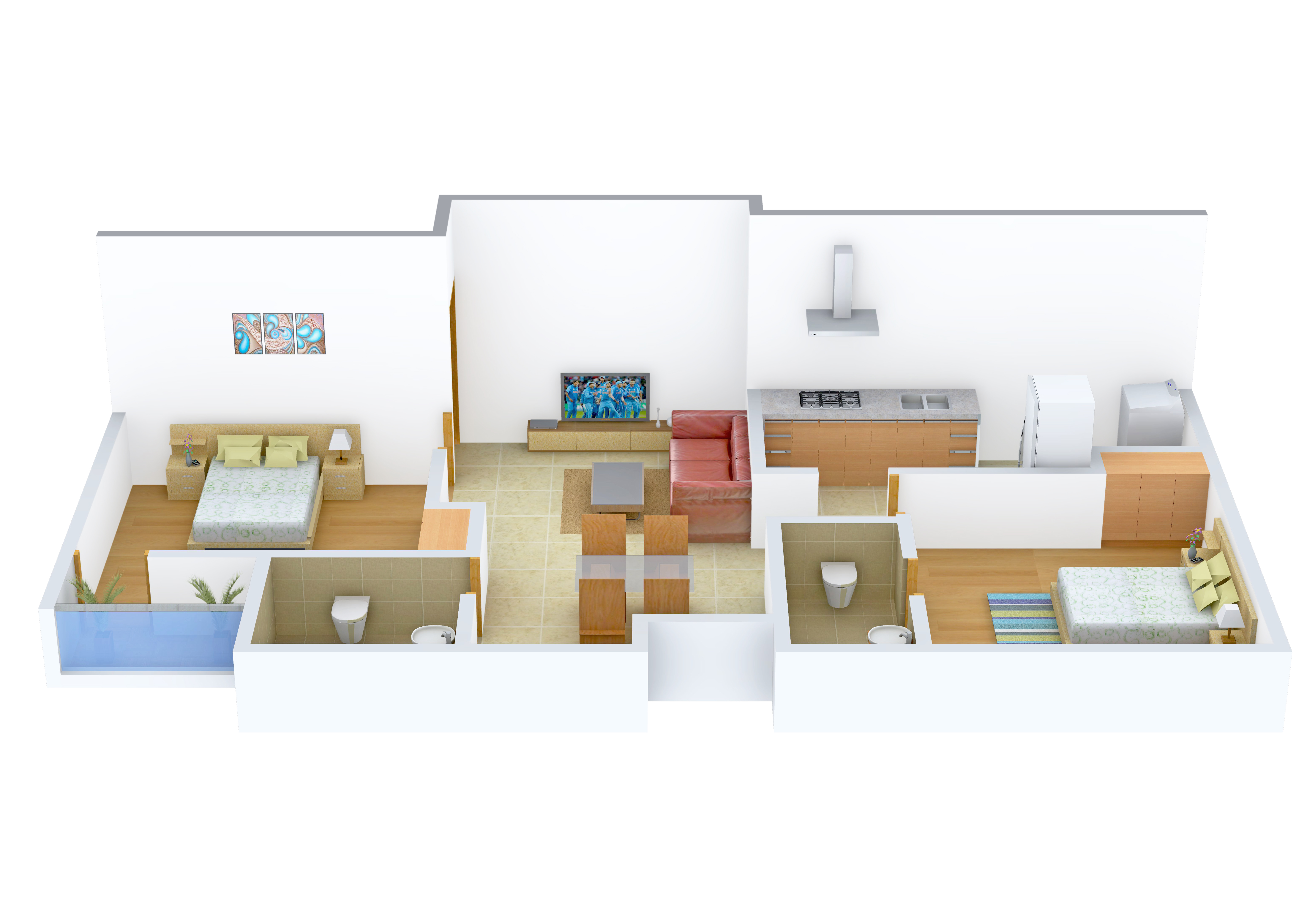 3DFloorPlan of Arrummula Constructions Saravana Enclave