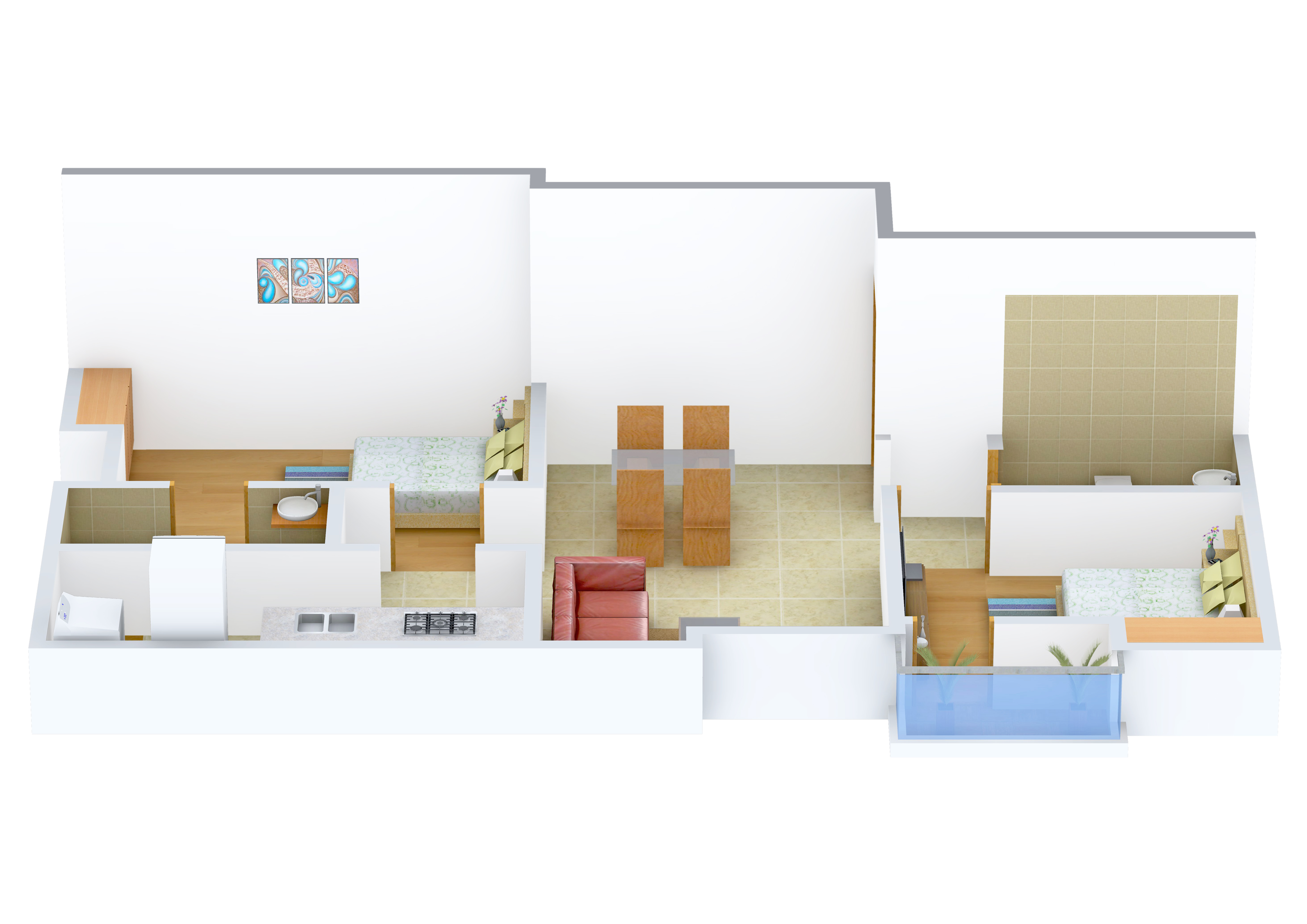 3DFloorPlan of Arrummula Constructions Saravana Enclave