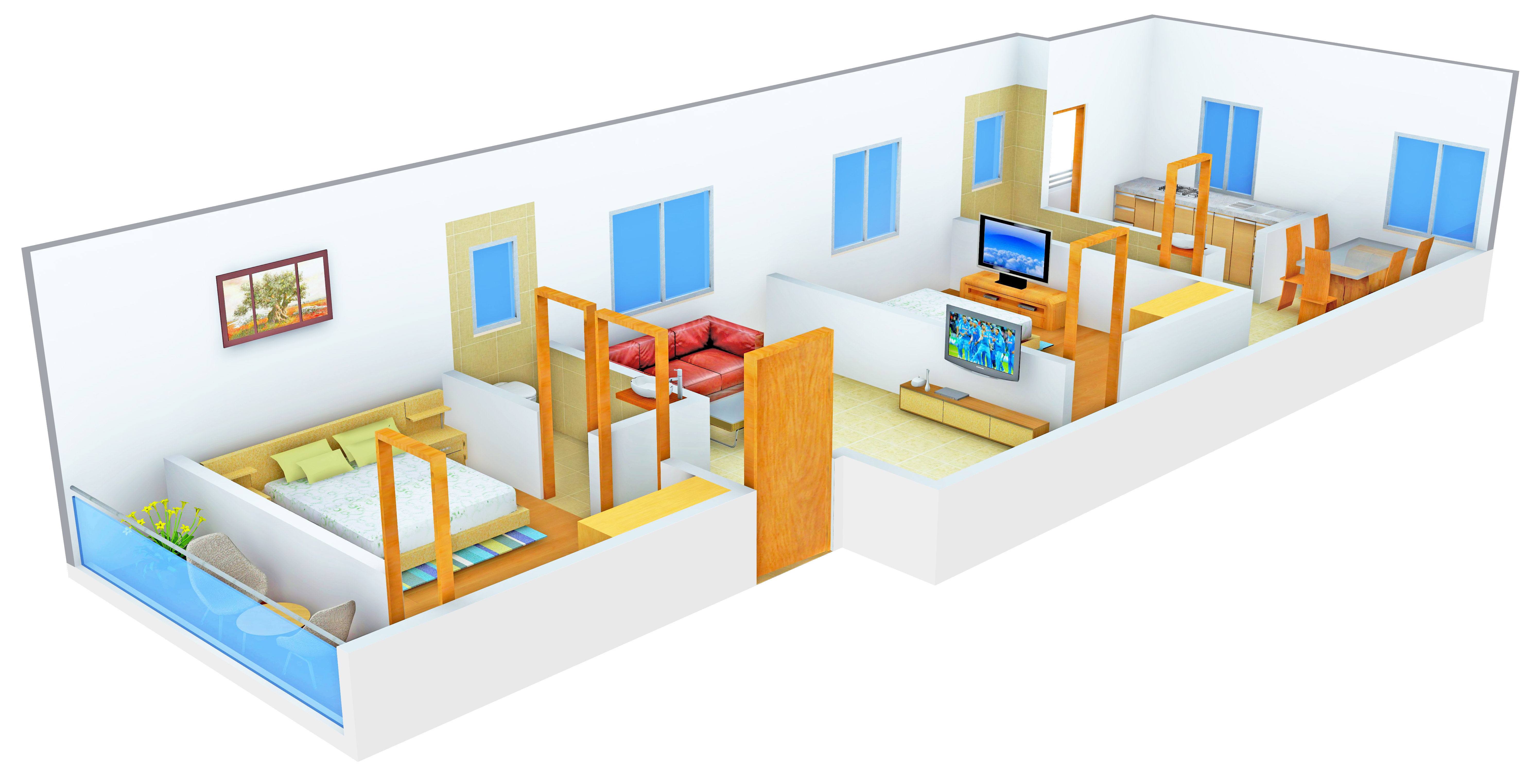 3DFloorPlan of Oyester Homes Royal Grande