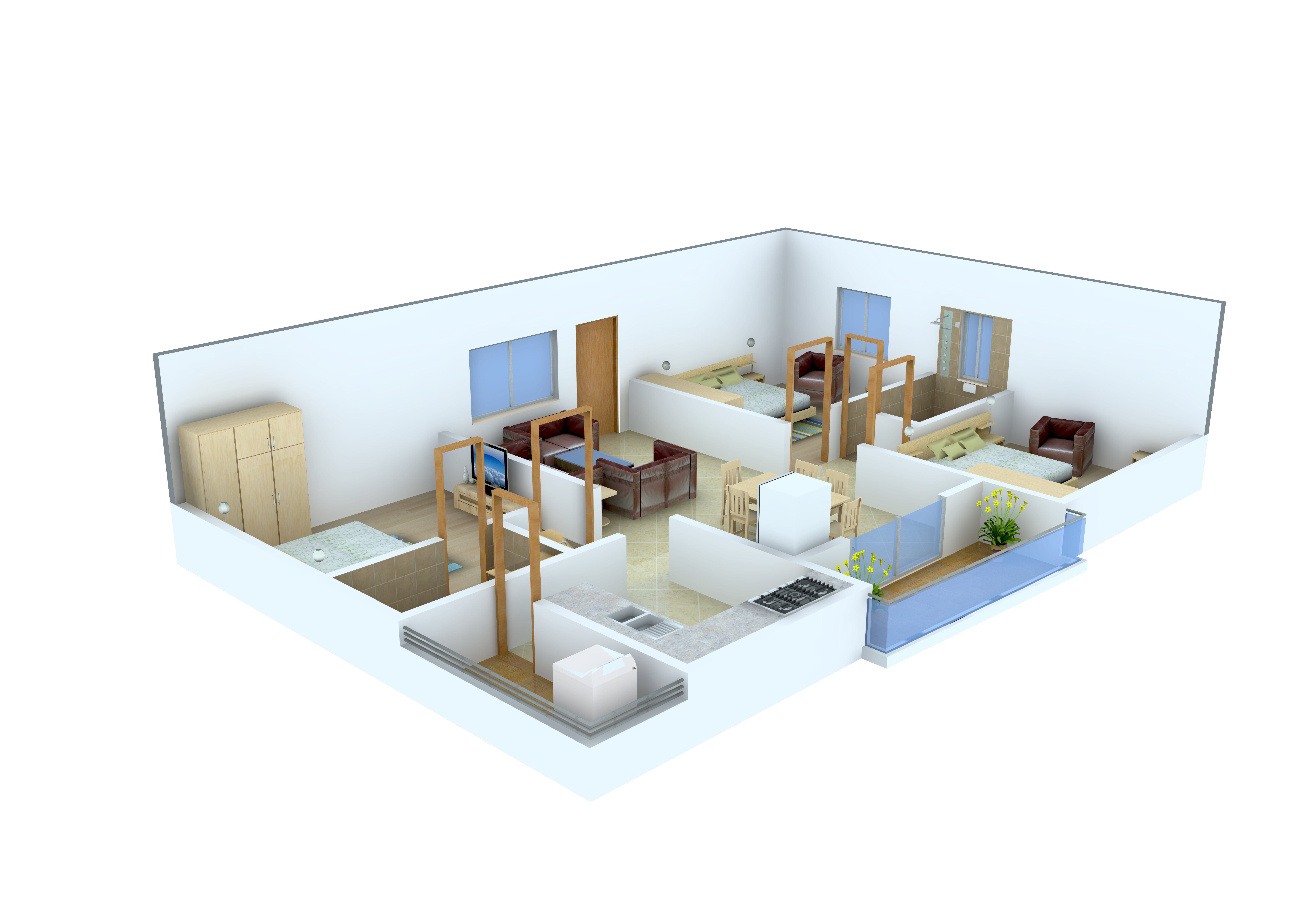 3DFloorPlan of TR Builders and developers Greens