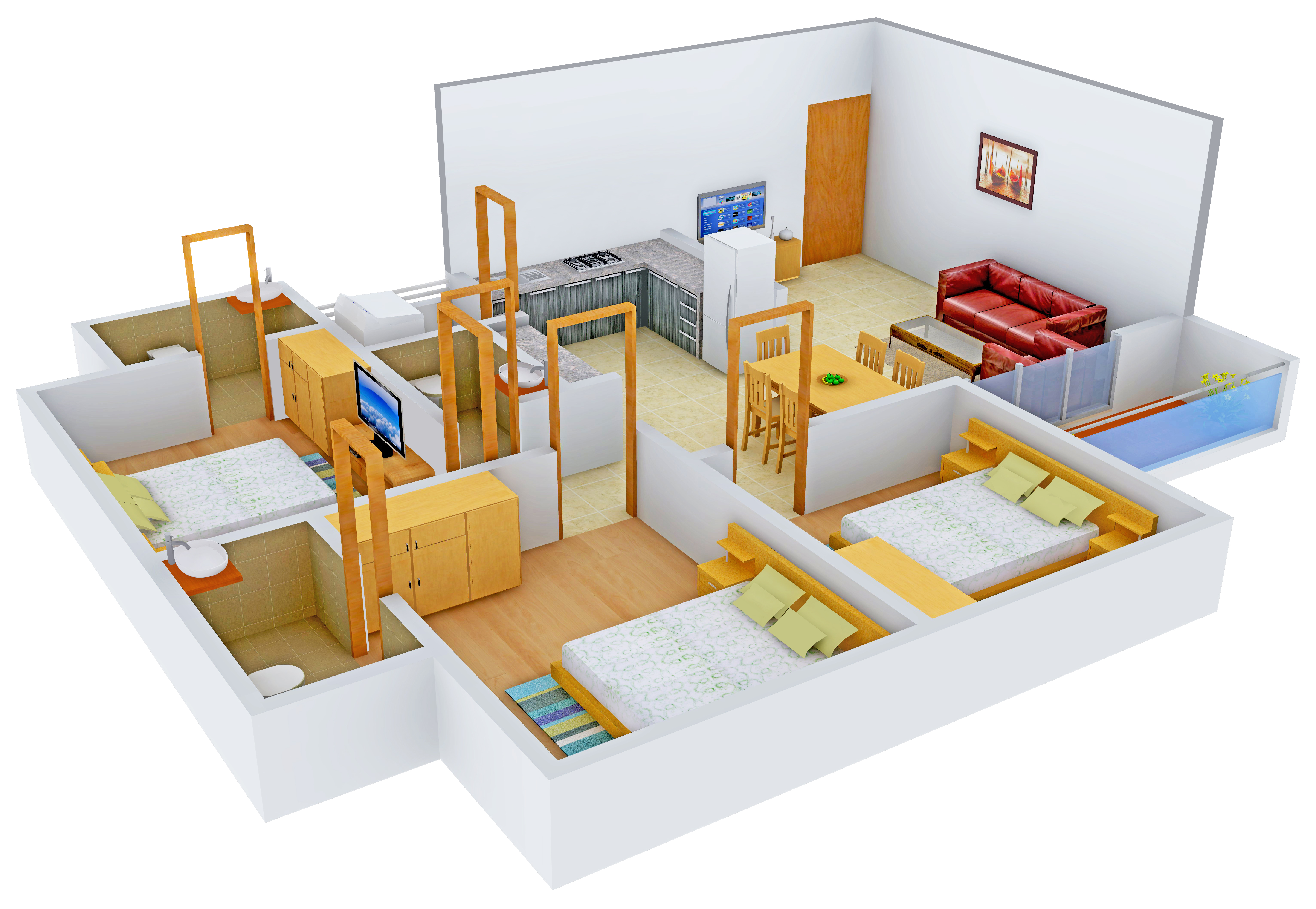 3DFloorPlan of Shree Rang Nagar And Mall