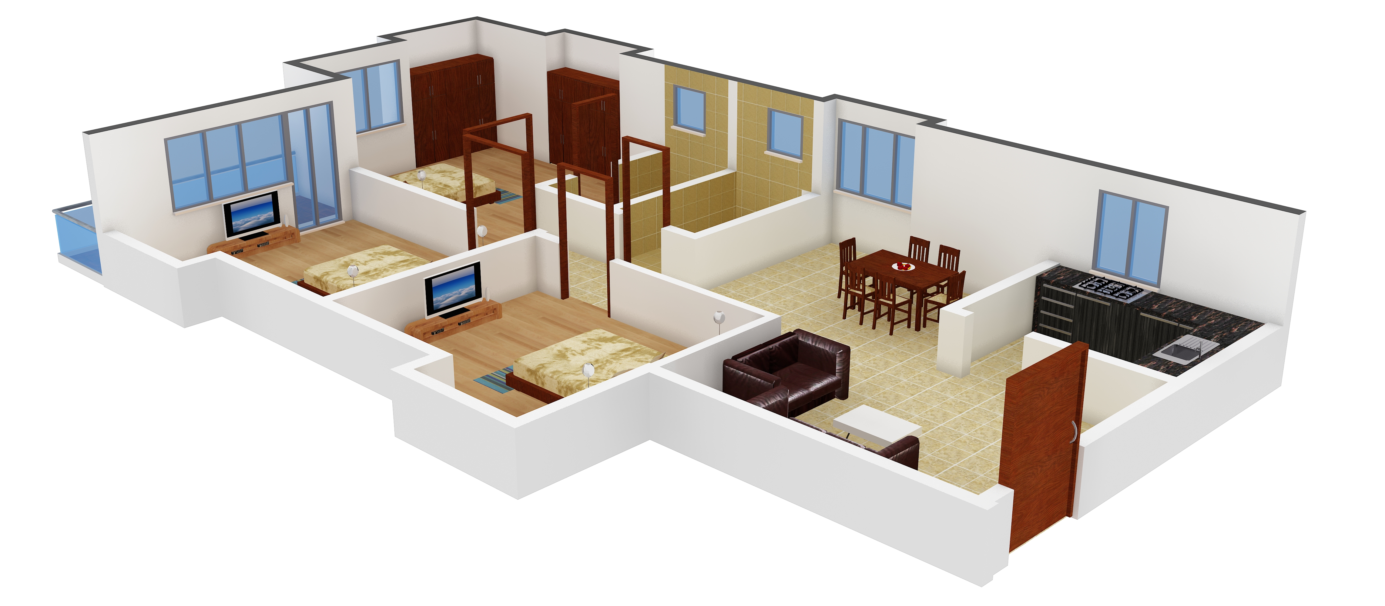 3DFloorPlan of Jai Vinayak Vinayak Pride