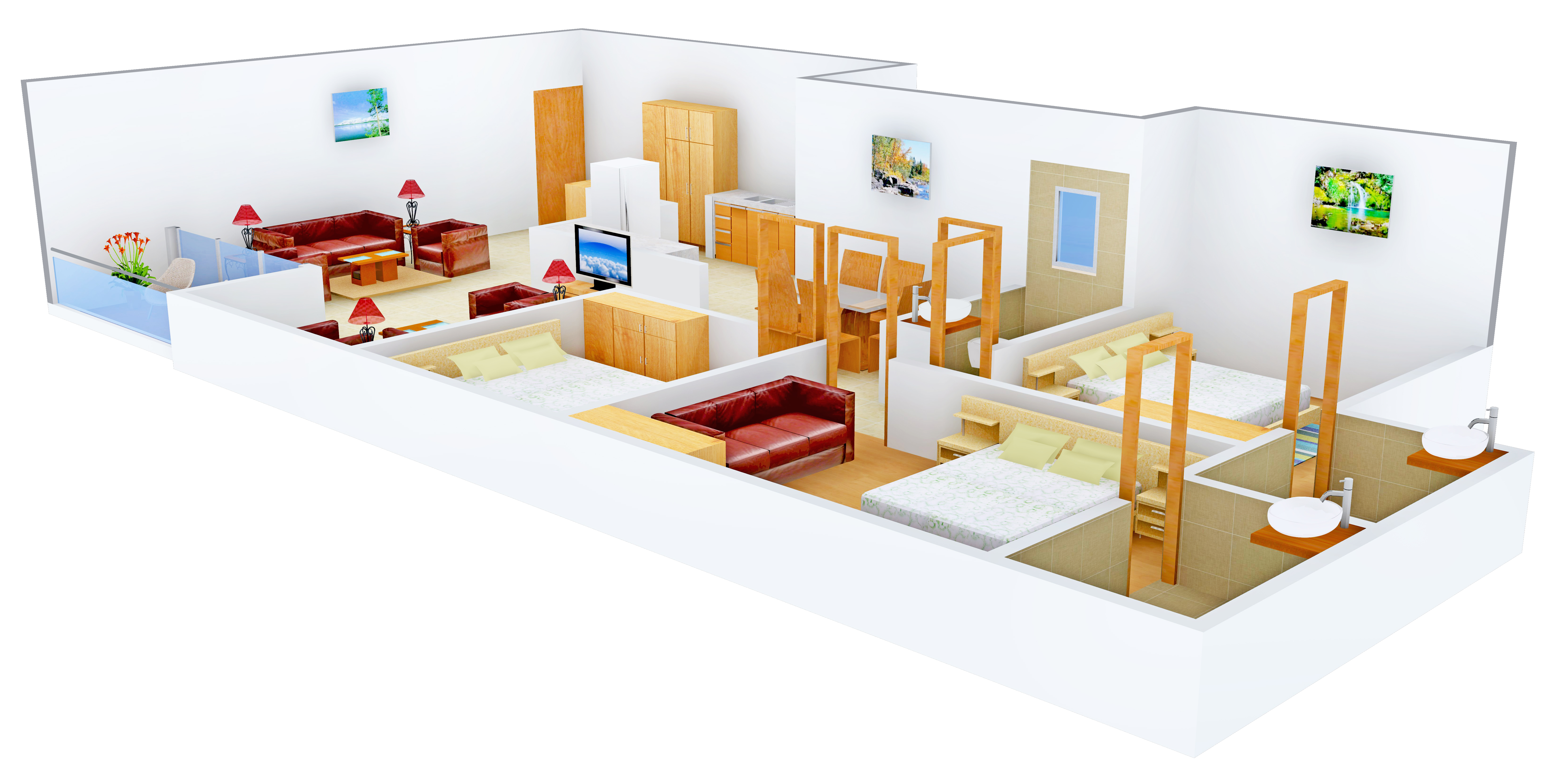 3DFloorPlan of Sahajanand Upscale