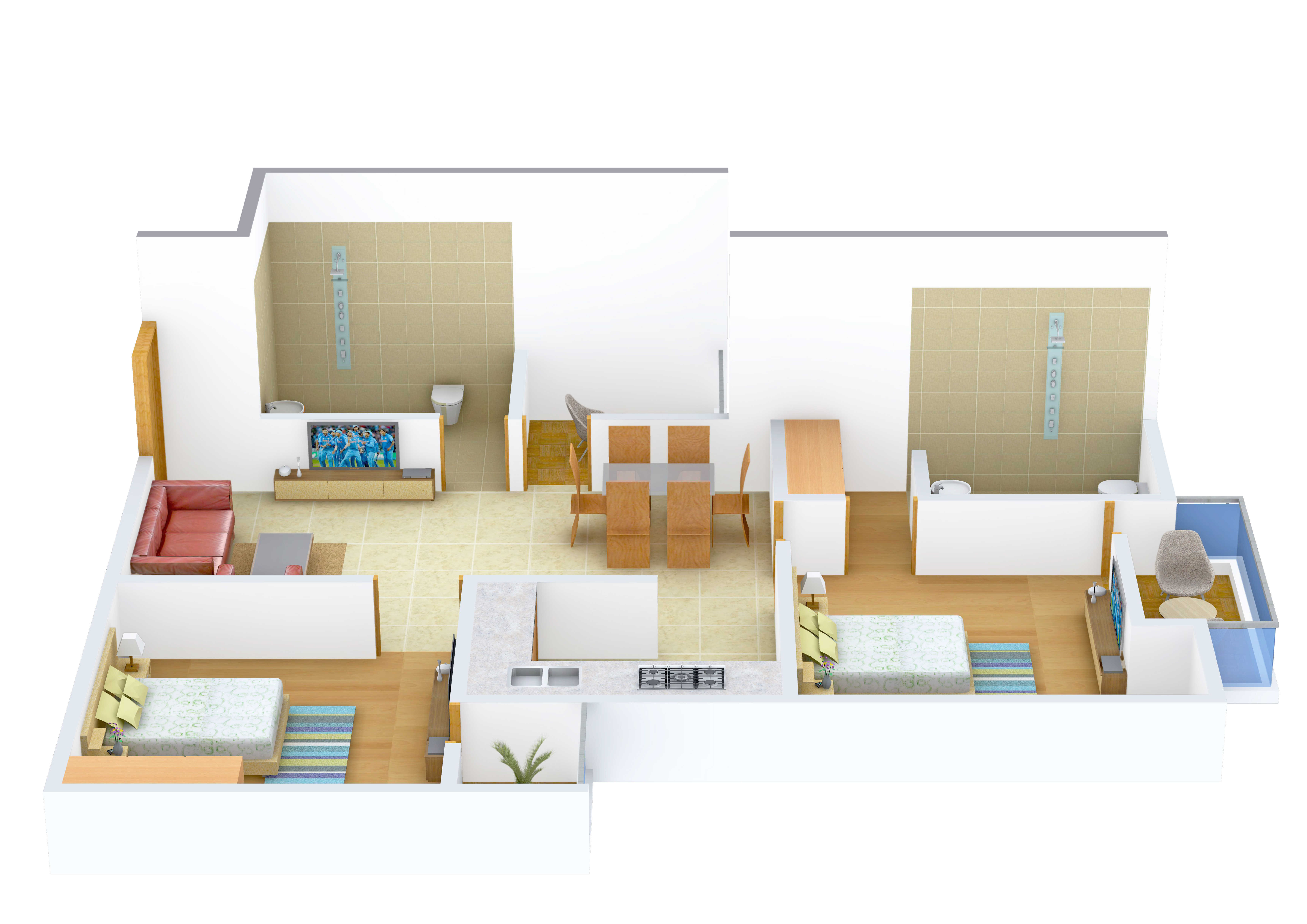 3DFloorPlan of Pushpanjali Seasons Phase 1