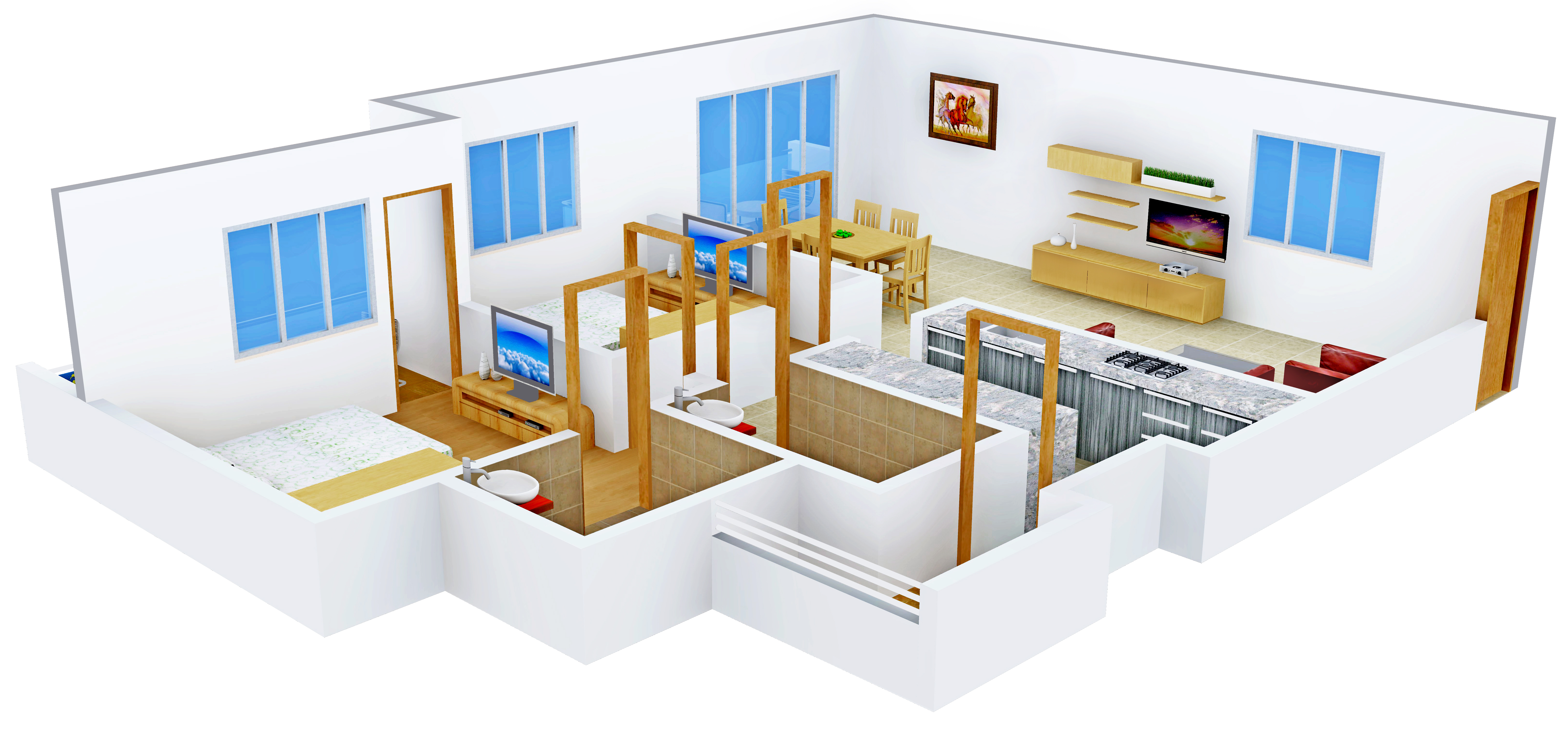 3DFloorPlan of Dhruthi Tranquil Towers